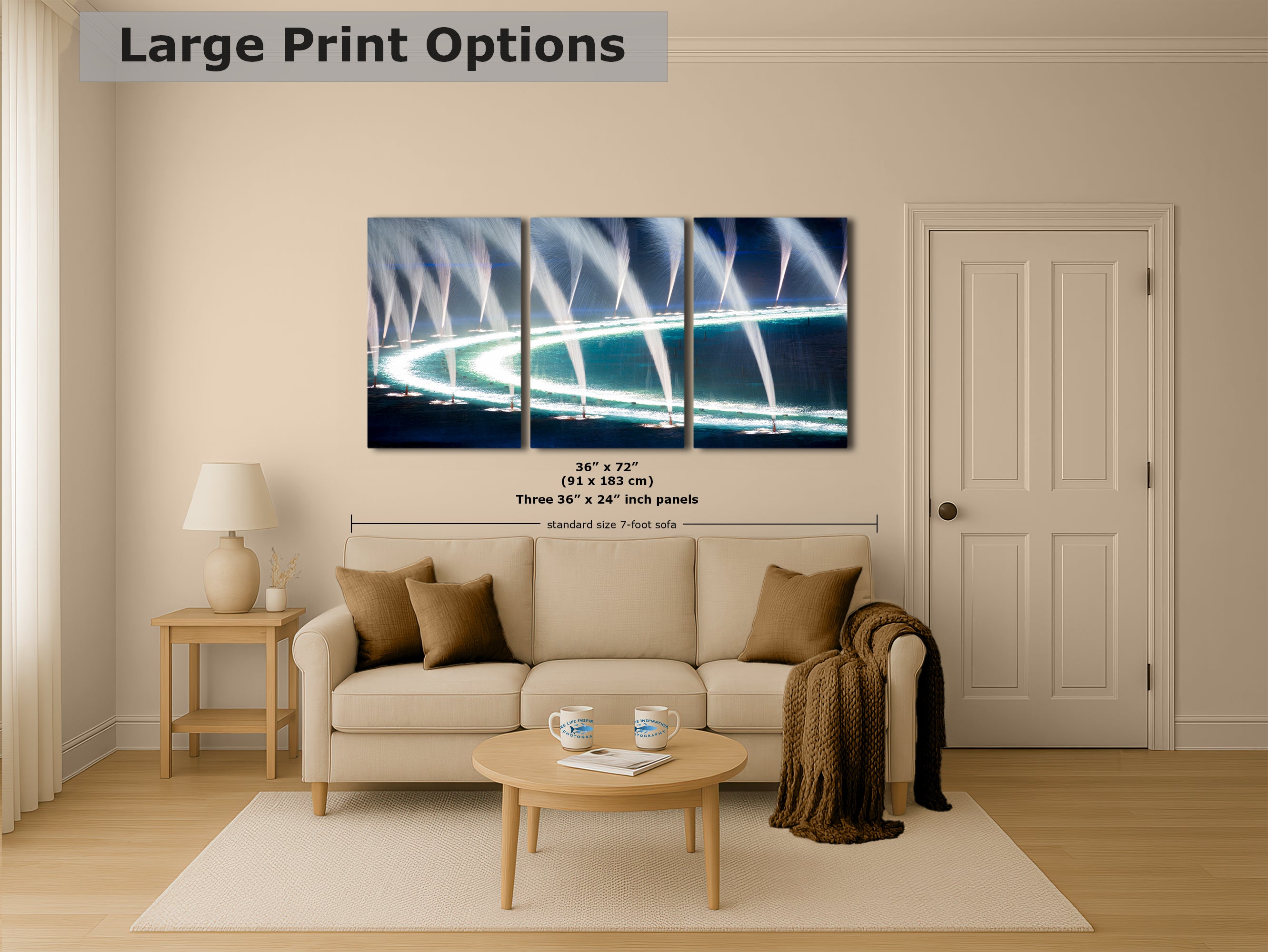 Bellagio Las Vegas Water Picture, Relaxation Artwork, Night Water Display Wall Decor, Ethereal Cityscape Photography