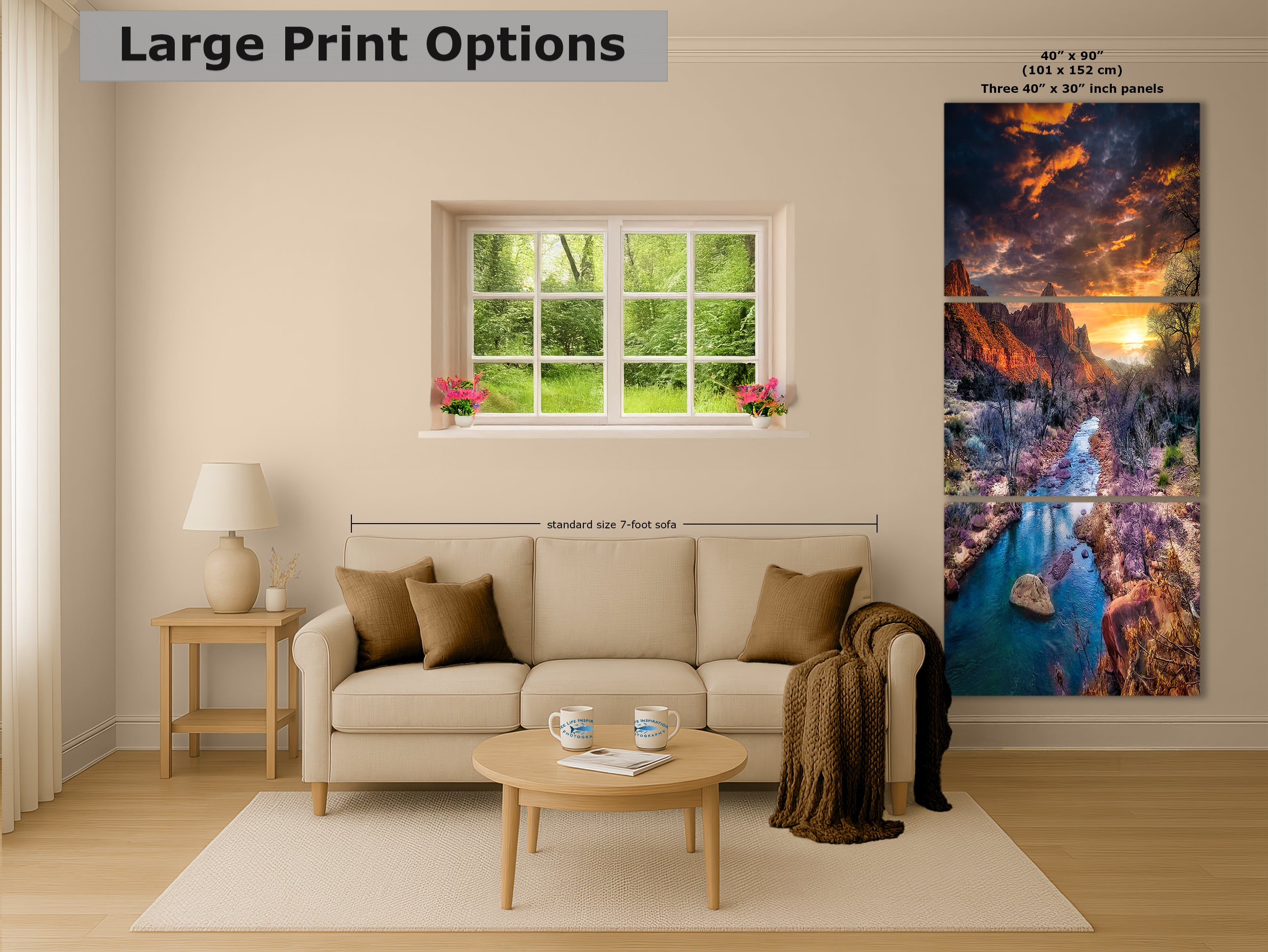 Zion National Park, Watchman, Southern Utah Desert Picture, Southwestern Wall Art, Relaxation Artwork Nature Photo for House Decor