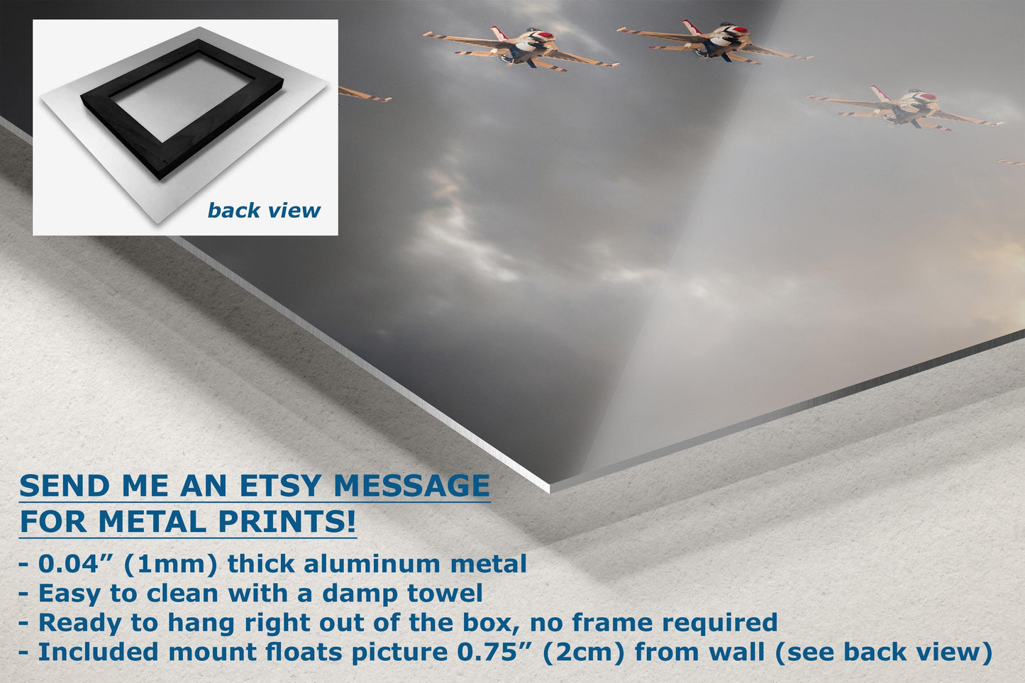 US Airforce Thunderbirds F-16 Fighting Falcon Aviation Artwork | Military Aviation Decor for Home & Office Display