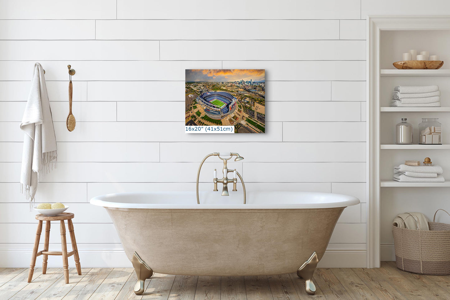Denver Broncos Football Stadium | Mile High Stadium Denver Colorado Skyline Print | Sports Decor, Man Cave Art