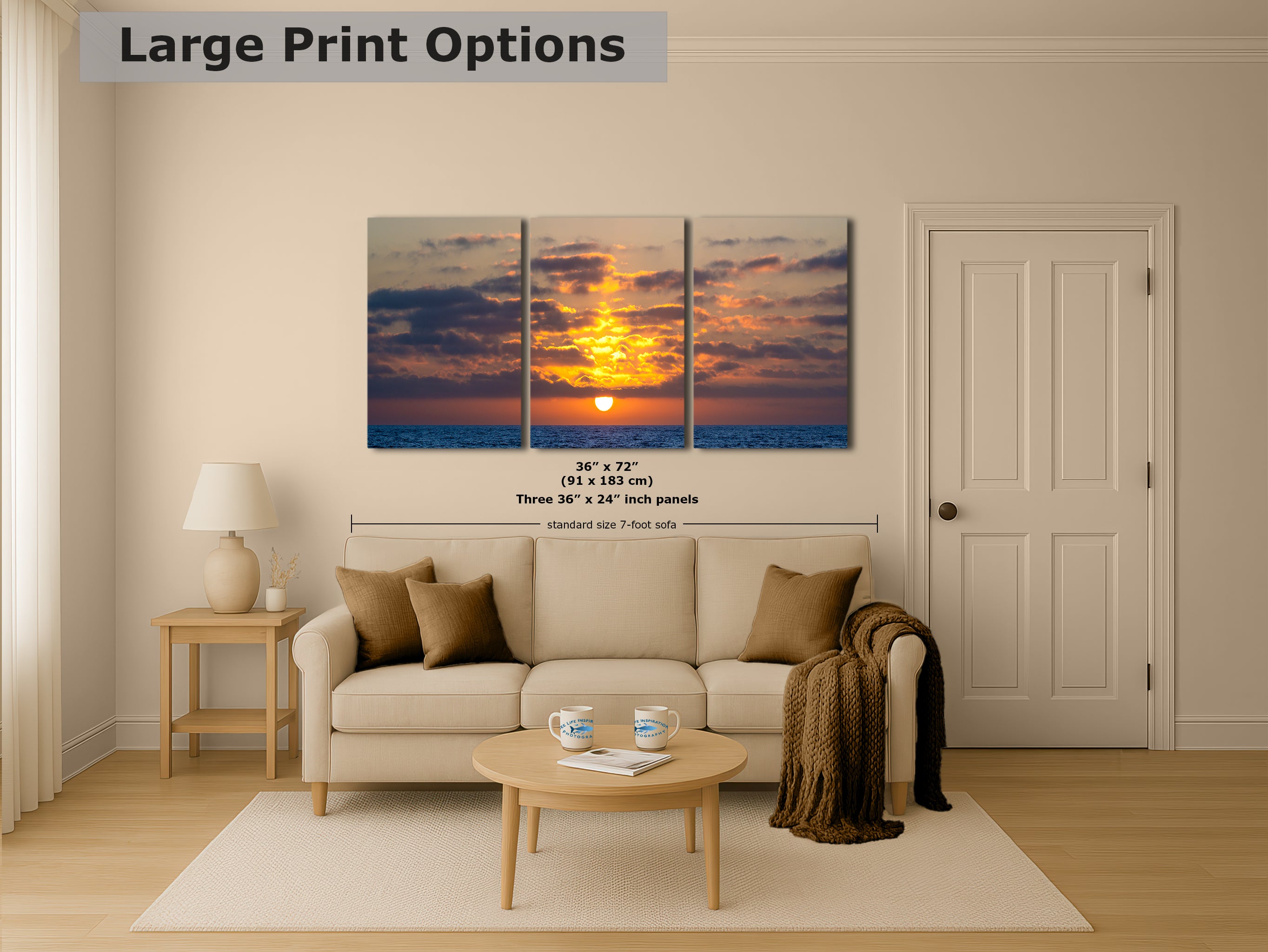 Limited Edition Fine Art Photography, Ocean Picture California Coastline Sunset Through Clouds