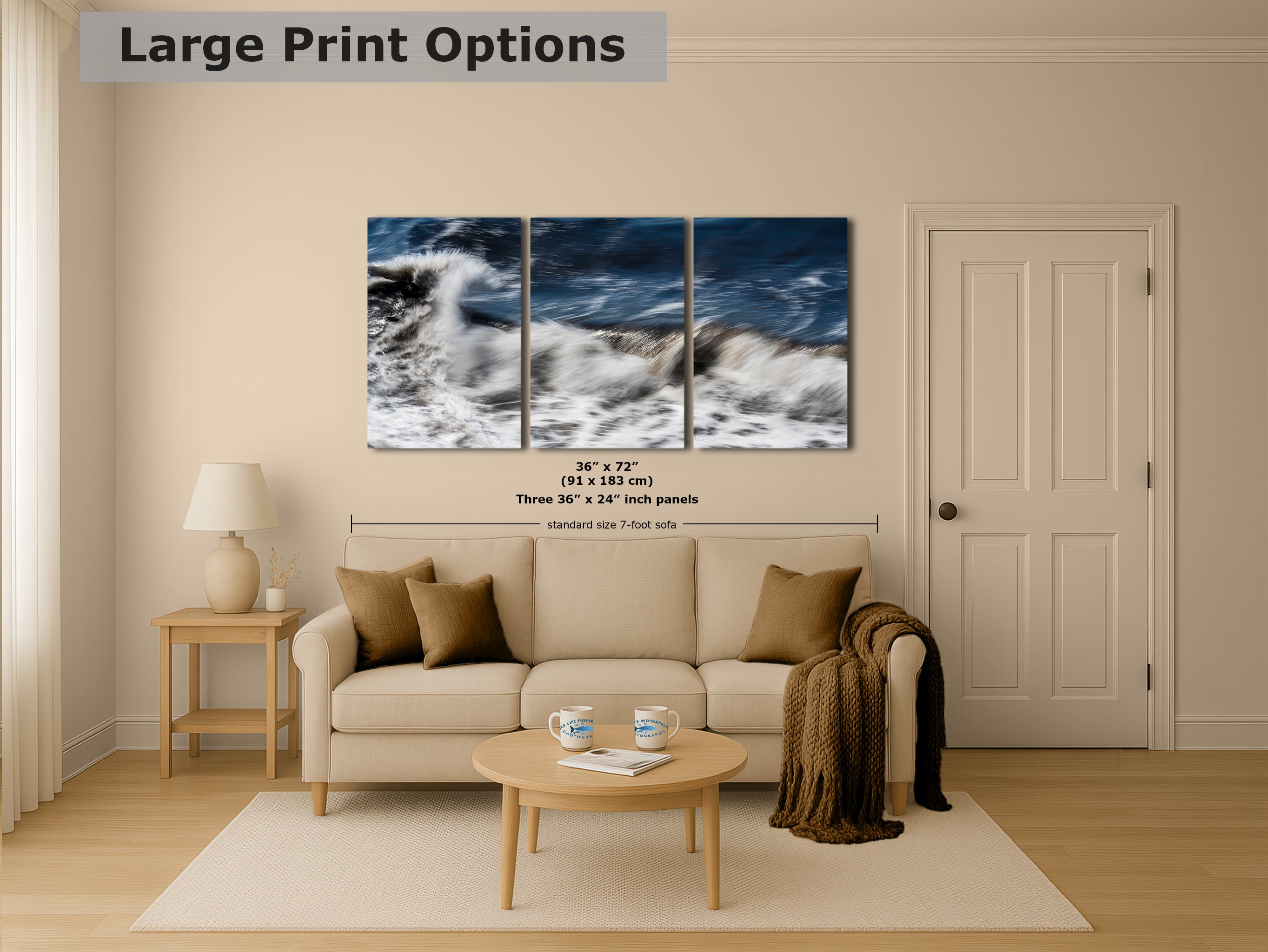 Beach Waves Ocean Picture Impressionist Art Nature Photo