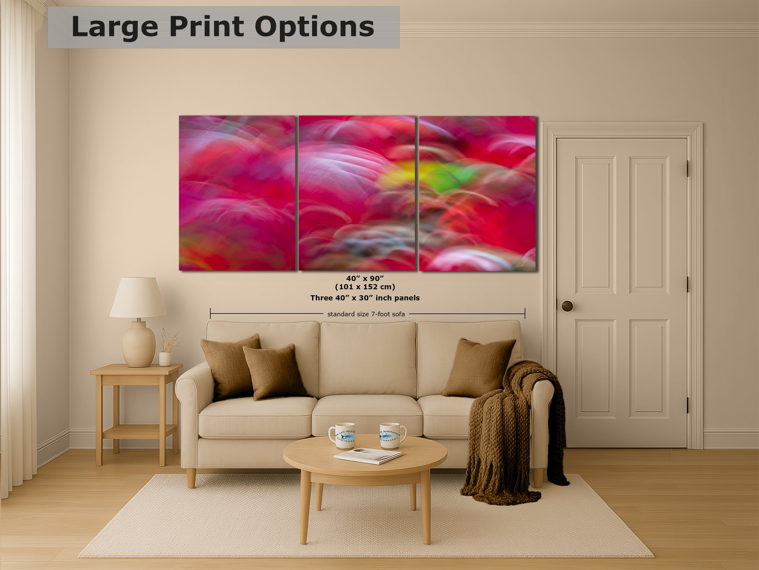 Fall Colors Forest Picture Impressionist Art, Nature Photo Relaxation Artwork, Forest Bathing Wall Decor for Bohemian Style House Decor