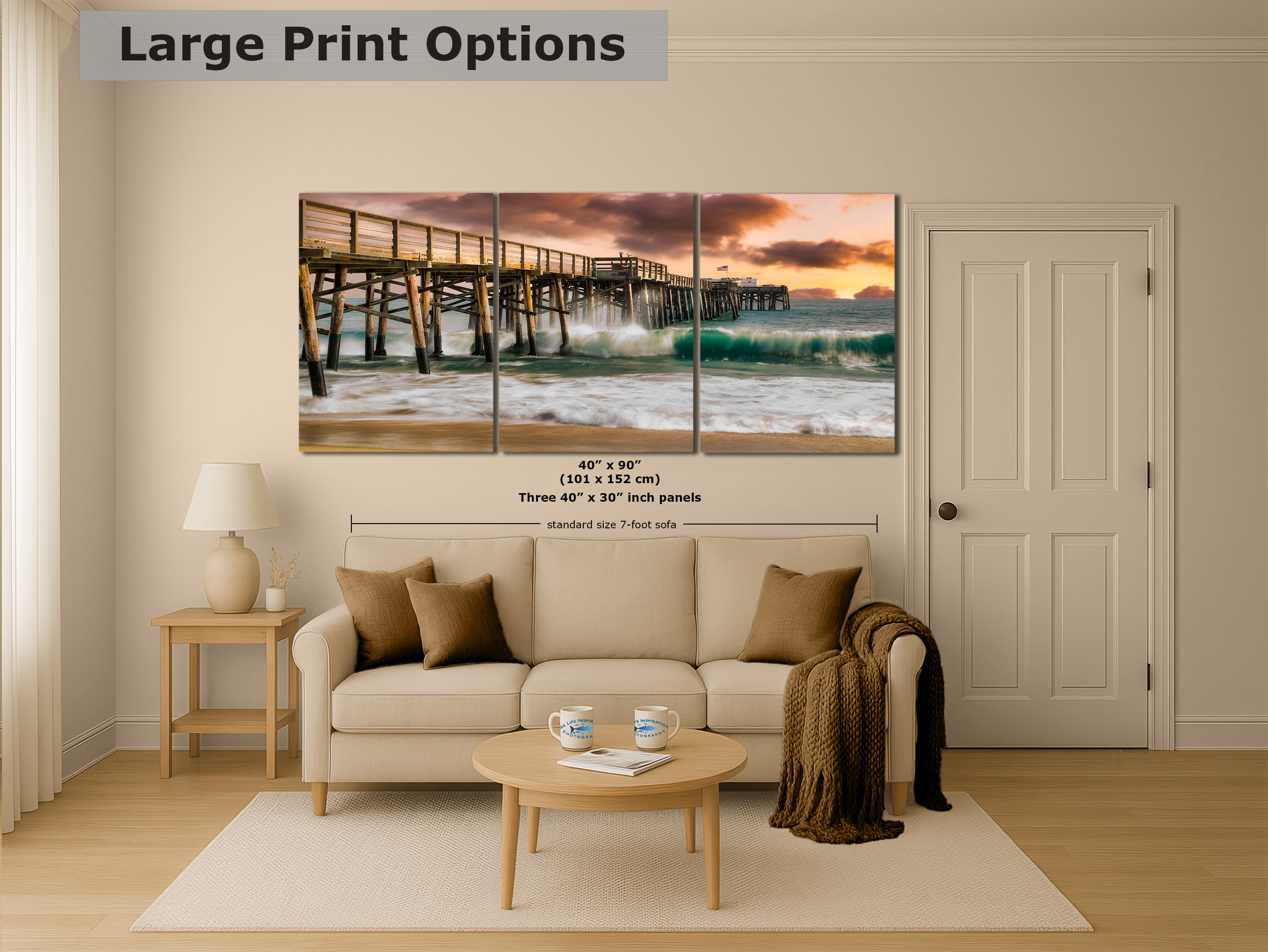 Southern California Coastline Ocean Picture Nature Photo, Relaxation Artwork, Newport Beach Pier Wall Art, Coastal Sunset Decor