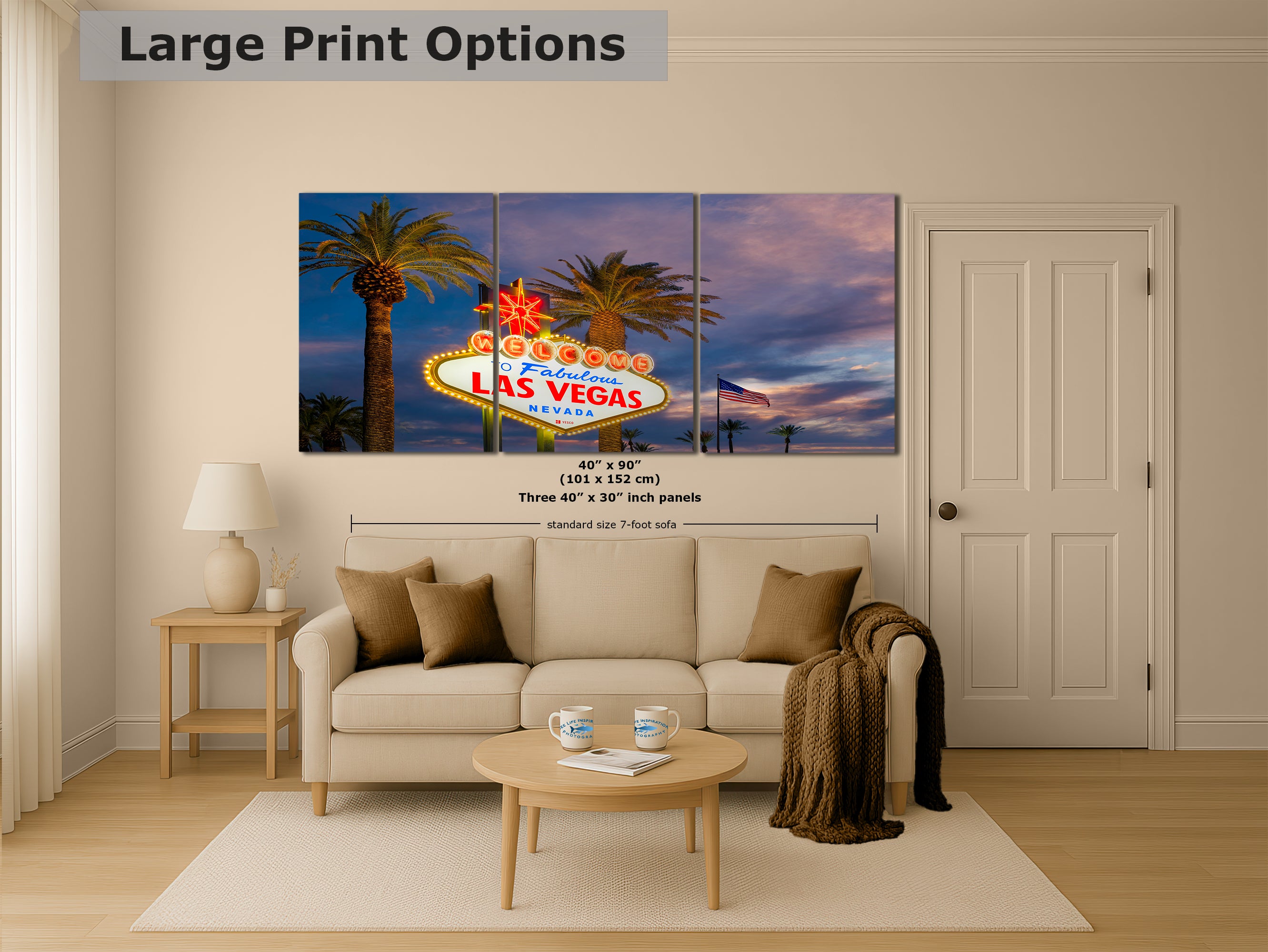 Welcome to Fabulous Las Vegas Nevada Sign Casino Decor, Souvenir Wall Art, Gambling Theme Giant Canvas Print, Neon Sign