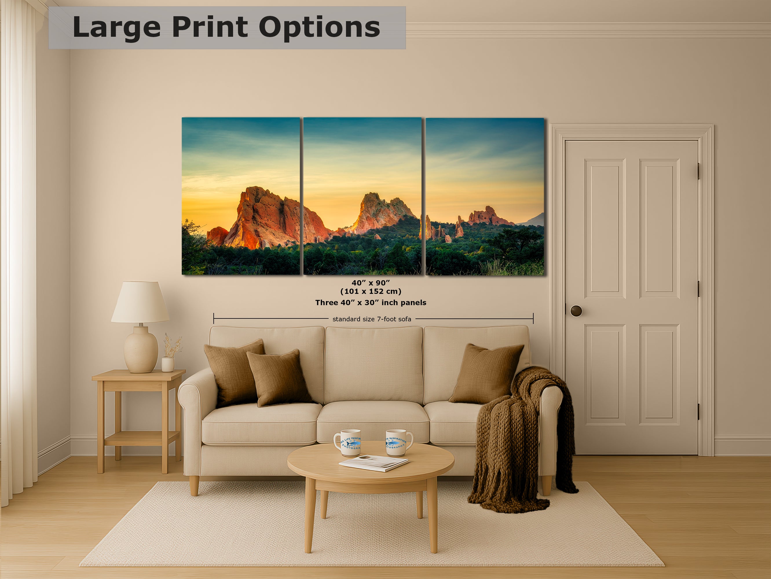 Garden of the Gods Colorado Mountain Picture, Nature Photo of Rocky Mountains for Meditation Relaxation Artwork Bohemian House Decor