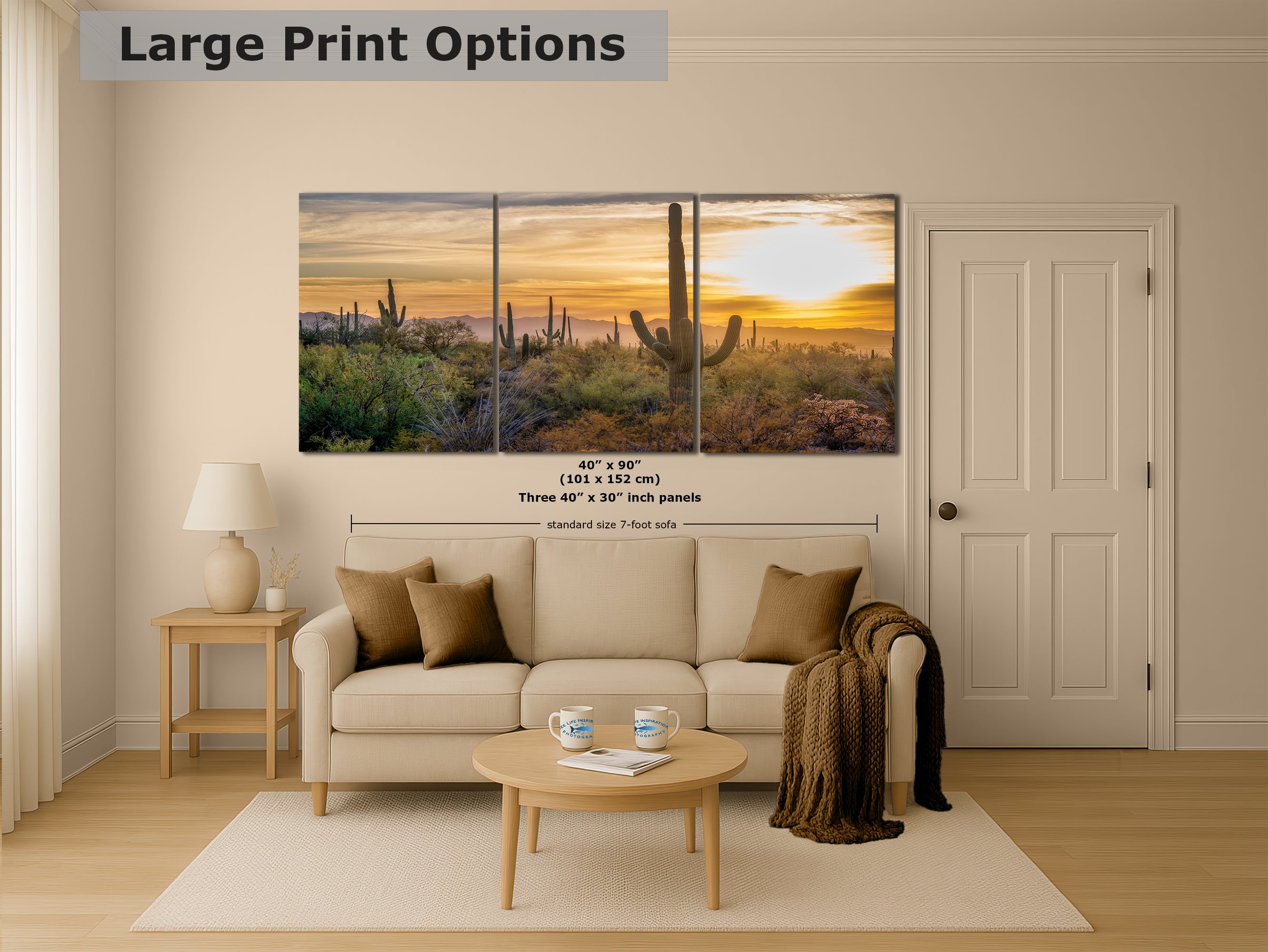 Saguaro National Park Arizona Desert Picture Sunset Nature Photo, Bohemian Style Relaxation Artwork, Southwestern Sonoran Desert House Decor