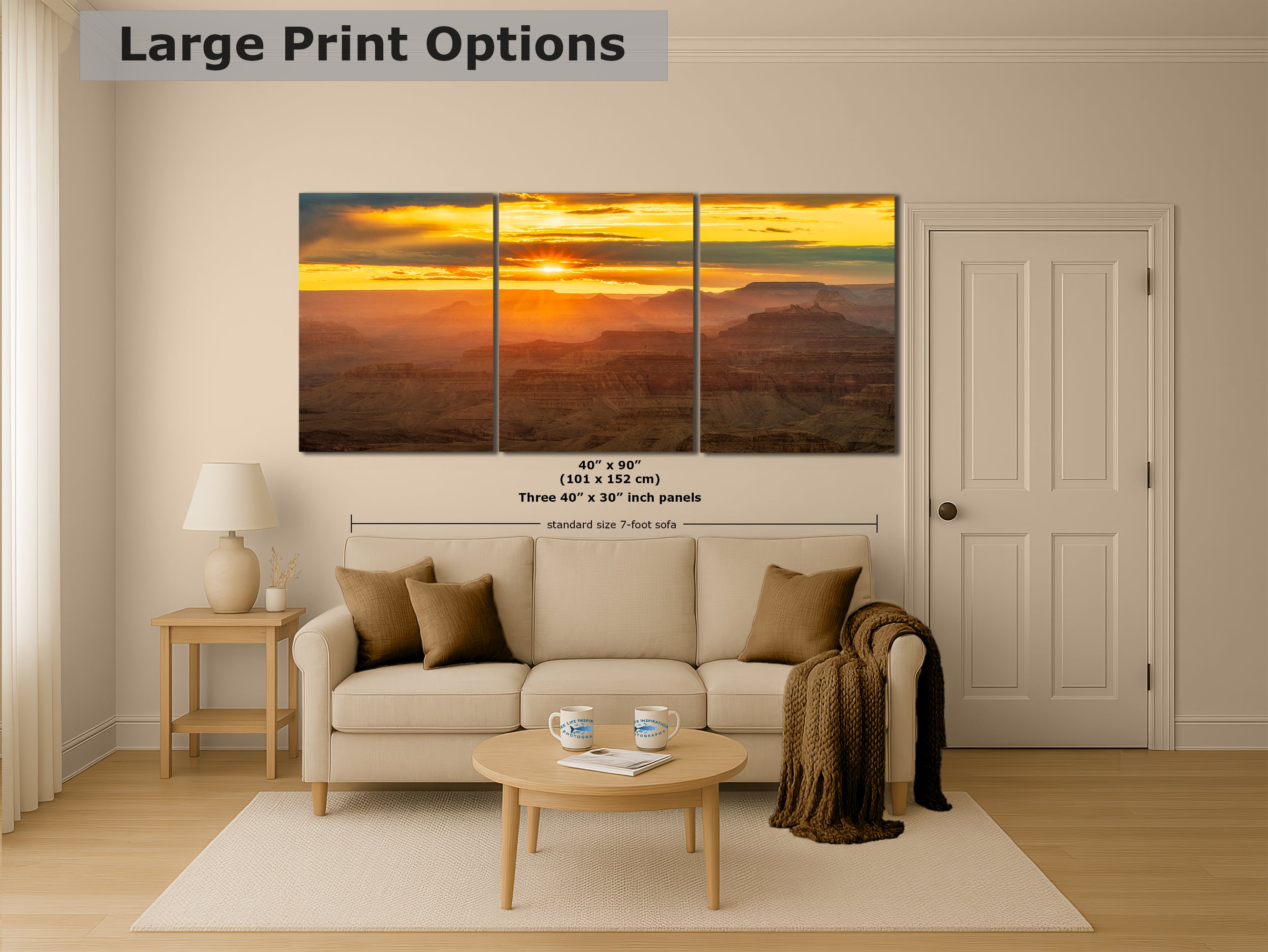 Grand Canyon National Park Sunset, Arizona Desert Picture Nature Photo, Bohemian Style Relaxation Artwork for Meditation, Apartment, Office & House Decor