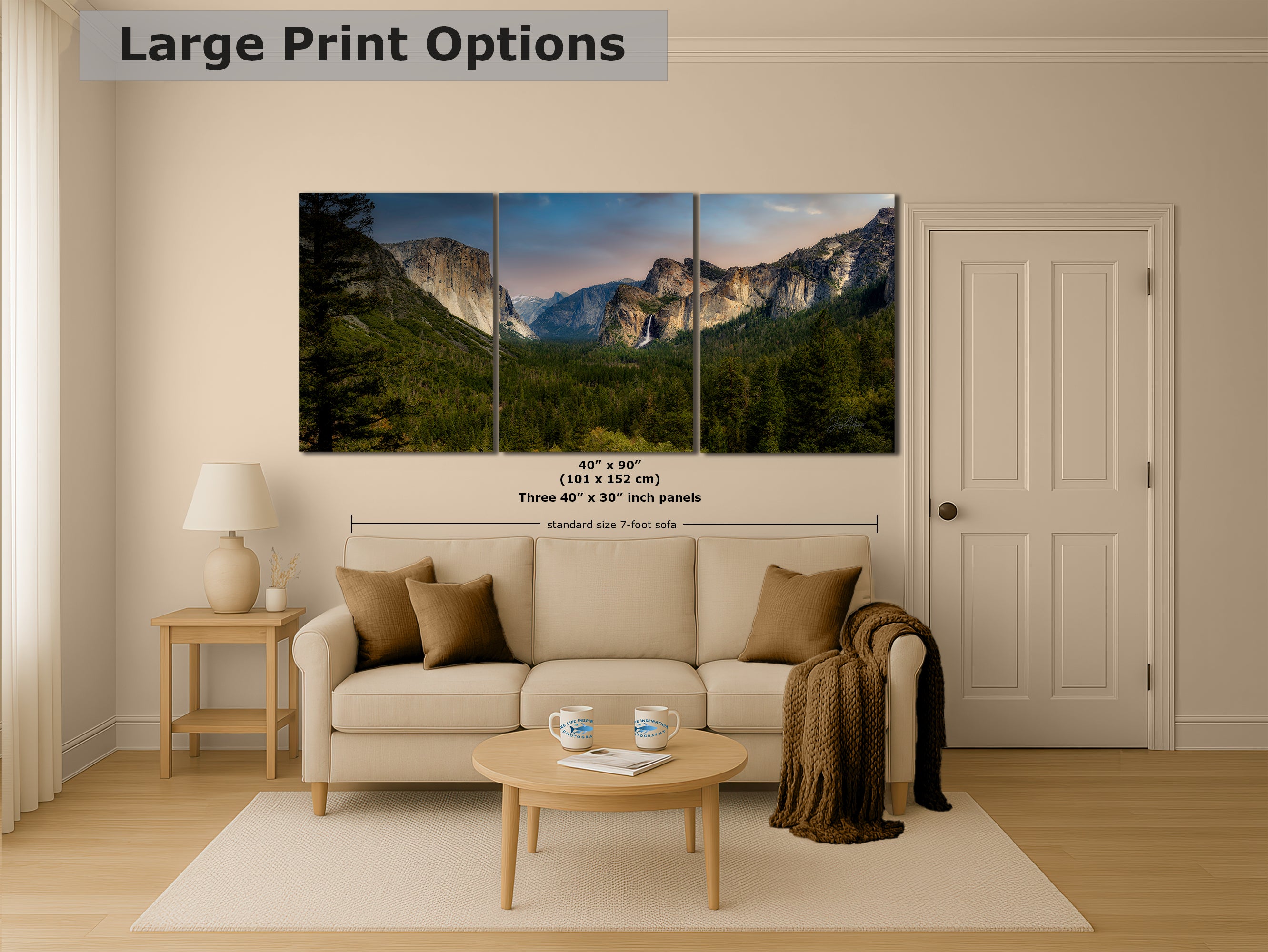 Yosemite National Park Mountain Picture Nature Photo Bohemian Relaxation Artwork for Meditation