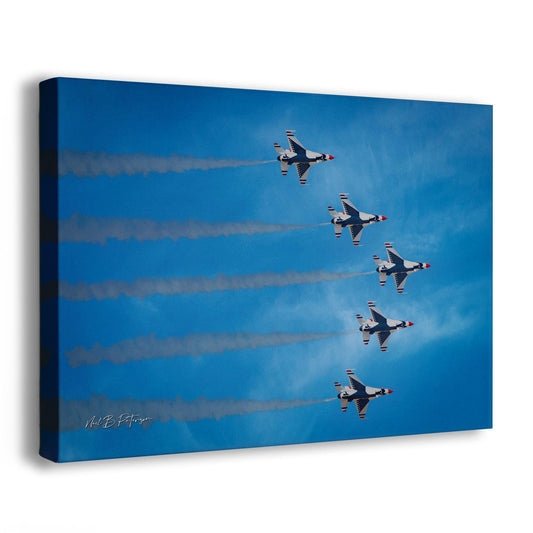 US Airforce Thunderbirds F-16 Fighting Falcon Aviation Artwork – Military Jet Fighter Wall Decor for Home & Office, Airplane PhotoPrint