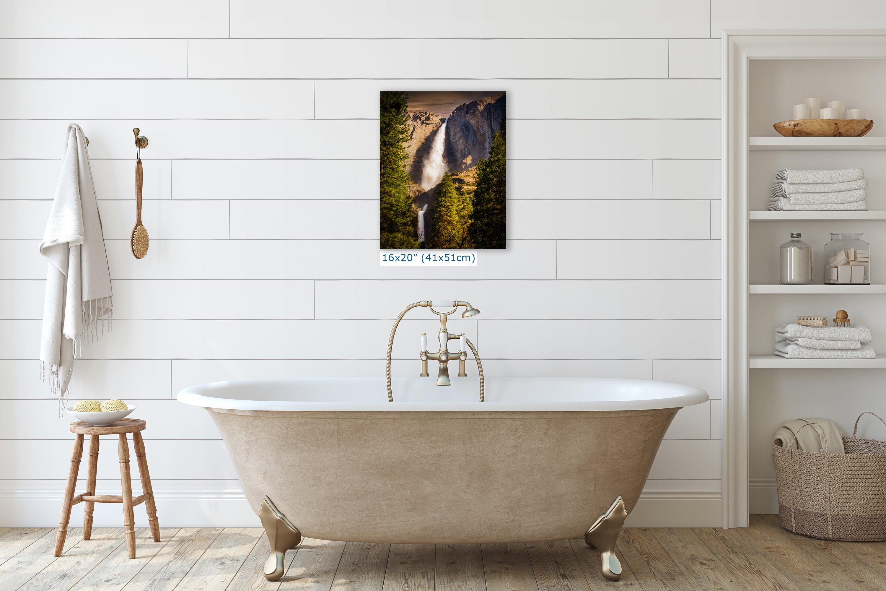 Yosemite National Park Waterfall Picture Nature Photo Bohemian Relaxation Artwork for Meditation