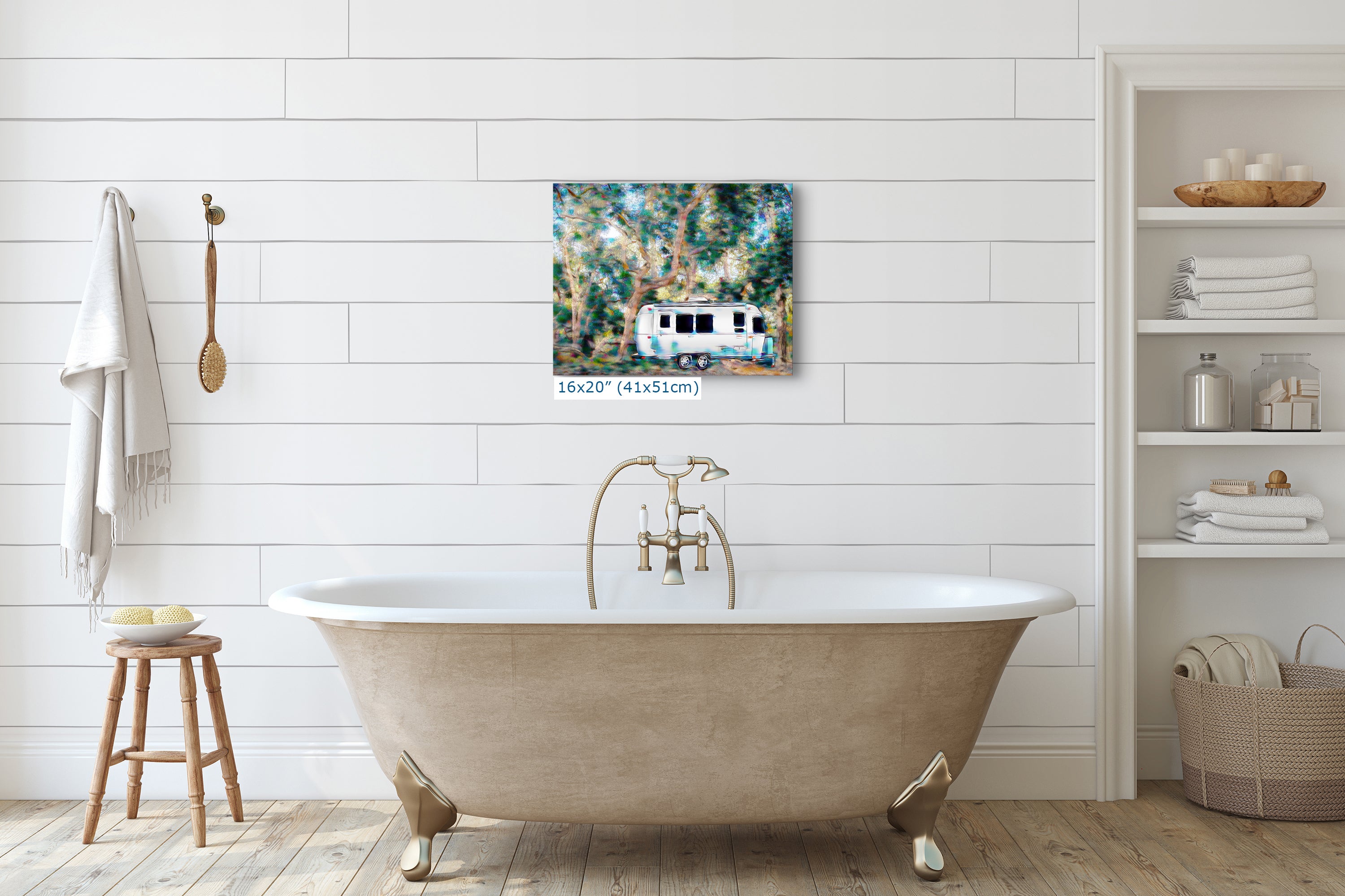 Airstream with Coast Live Oak Camping Decor