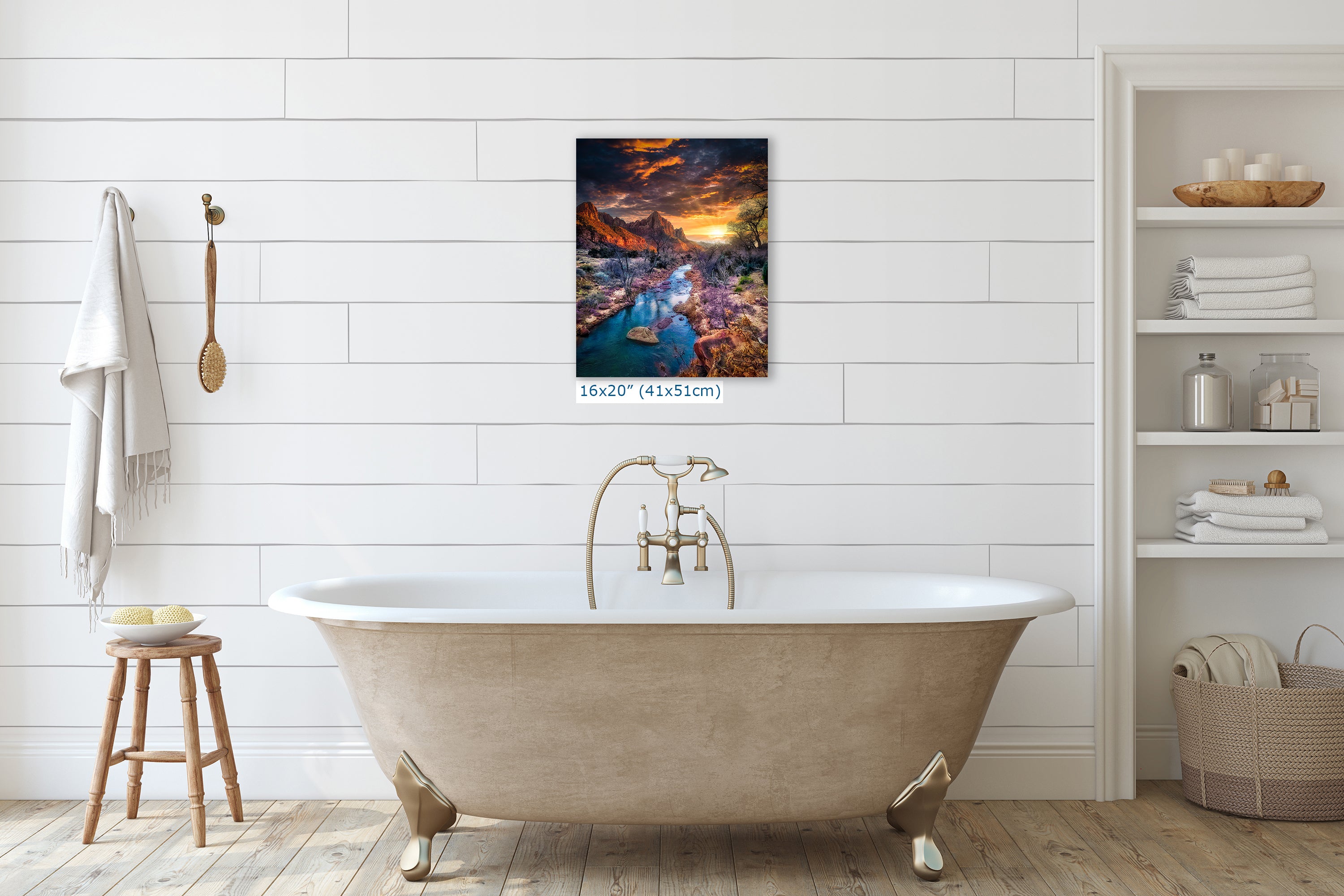 Zion National Park, Watchman, Southern Utah Desert Picture, Southwestern Wall Art, Relaxation Artwork Nature Photo for House Decor