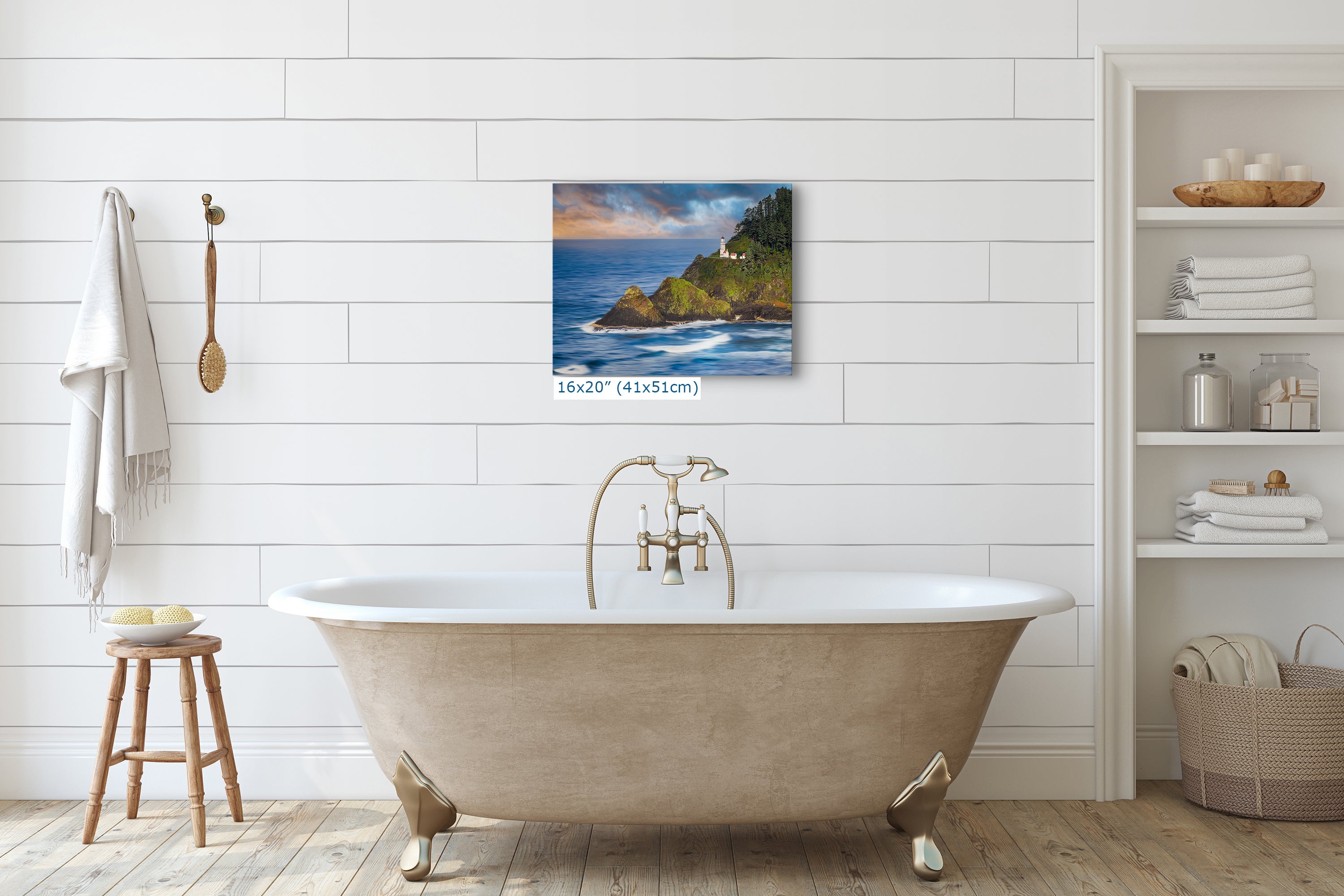 Heceta Head Lighthouse Picture, Oregon Coast Ocean Picture, Pacific Northwest Beach Photo Framed Coastal Decor for Ocean Lovers