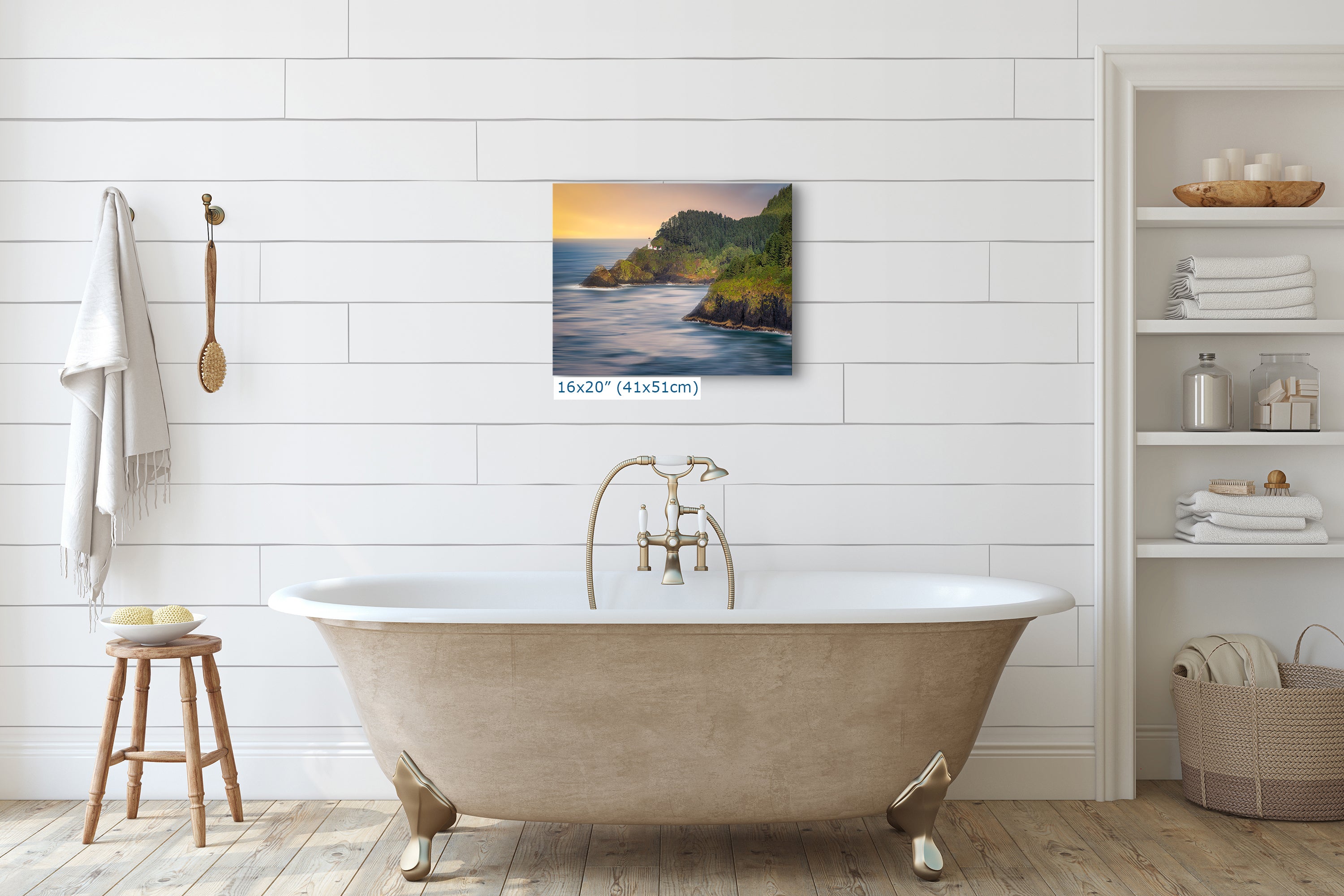 Haceta Head Lighthouse Picture, Oregon Coastline Ocean Picture, Pacific Northwest Beach Photo Framed Coastal Decor for Ocean Lovers