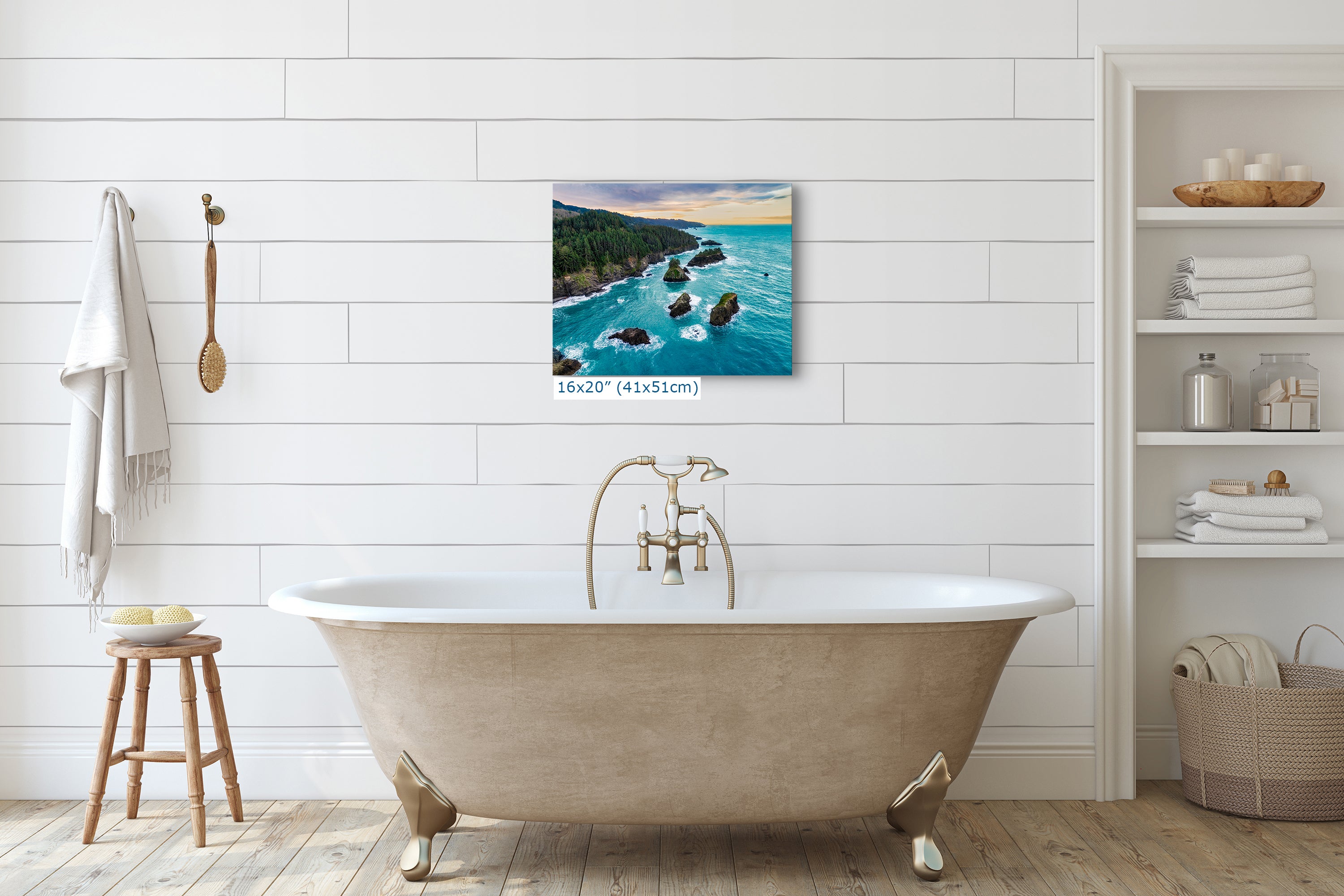 Aerial Oregon Coast Ocean Picture Sunrise, Pacific Northwest Nature Photo