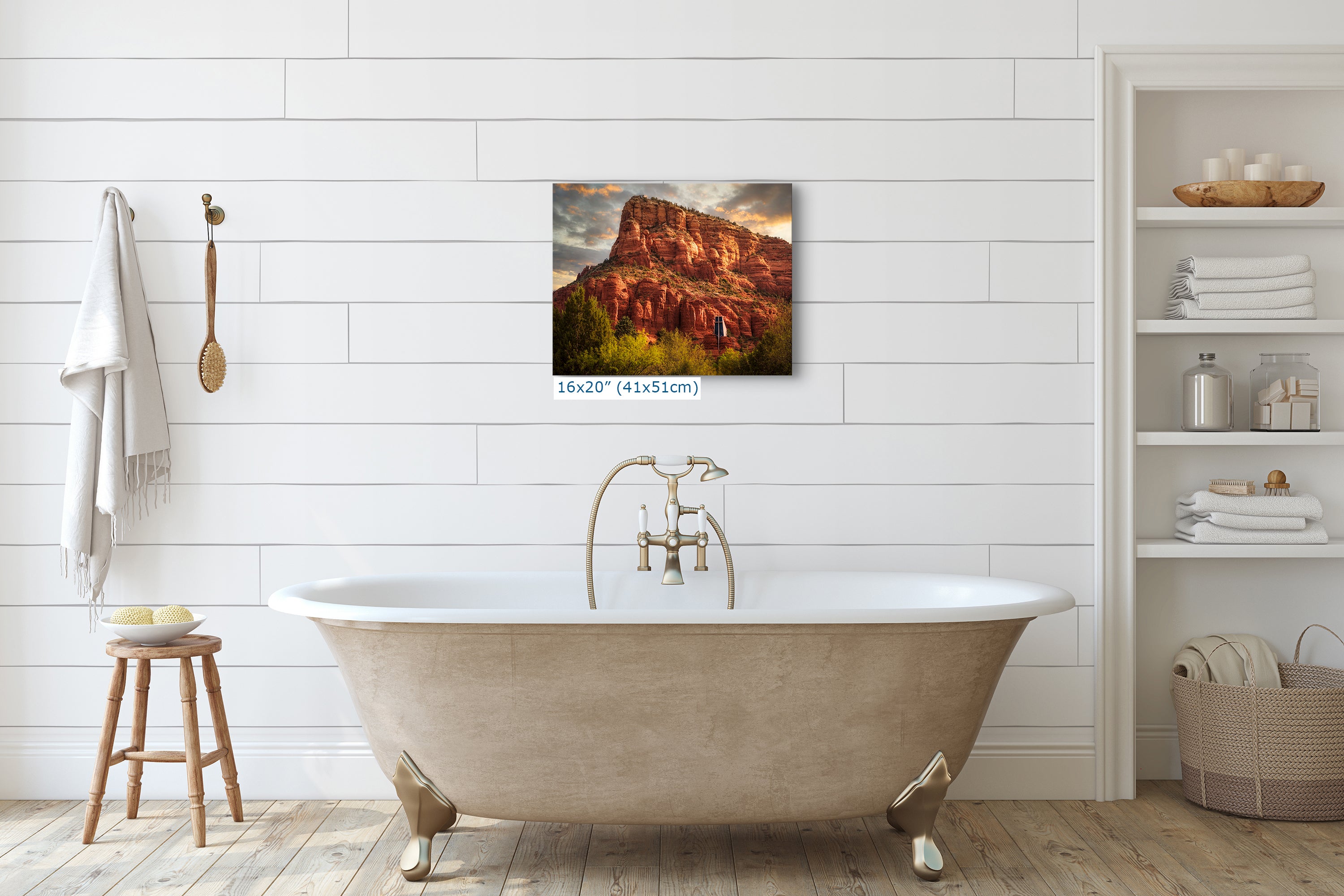Chapel of the Holy Cross Sedona Arizona Desert Picture, Southwestern Nature Photo, Church and Canyon Photography, Canvas Print