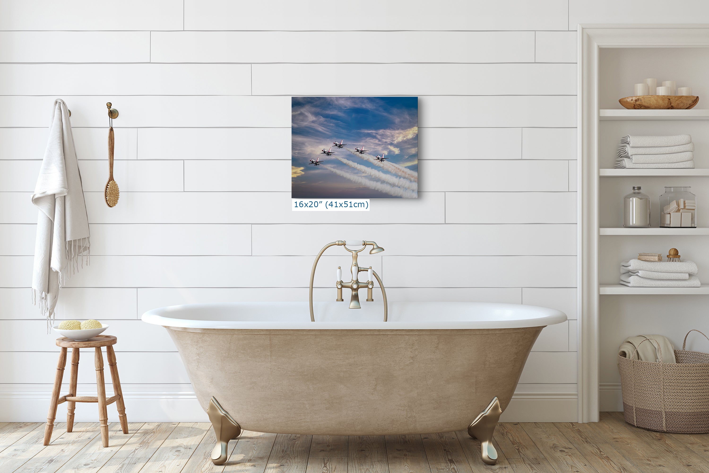 US Airforce Thunderbirds F-16 Fighting Falcon Aviation Artwork, Man Cave Decor & Garage Art | Military Jet Fighter Poster