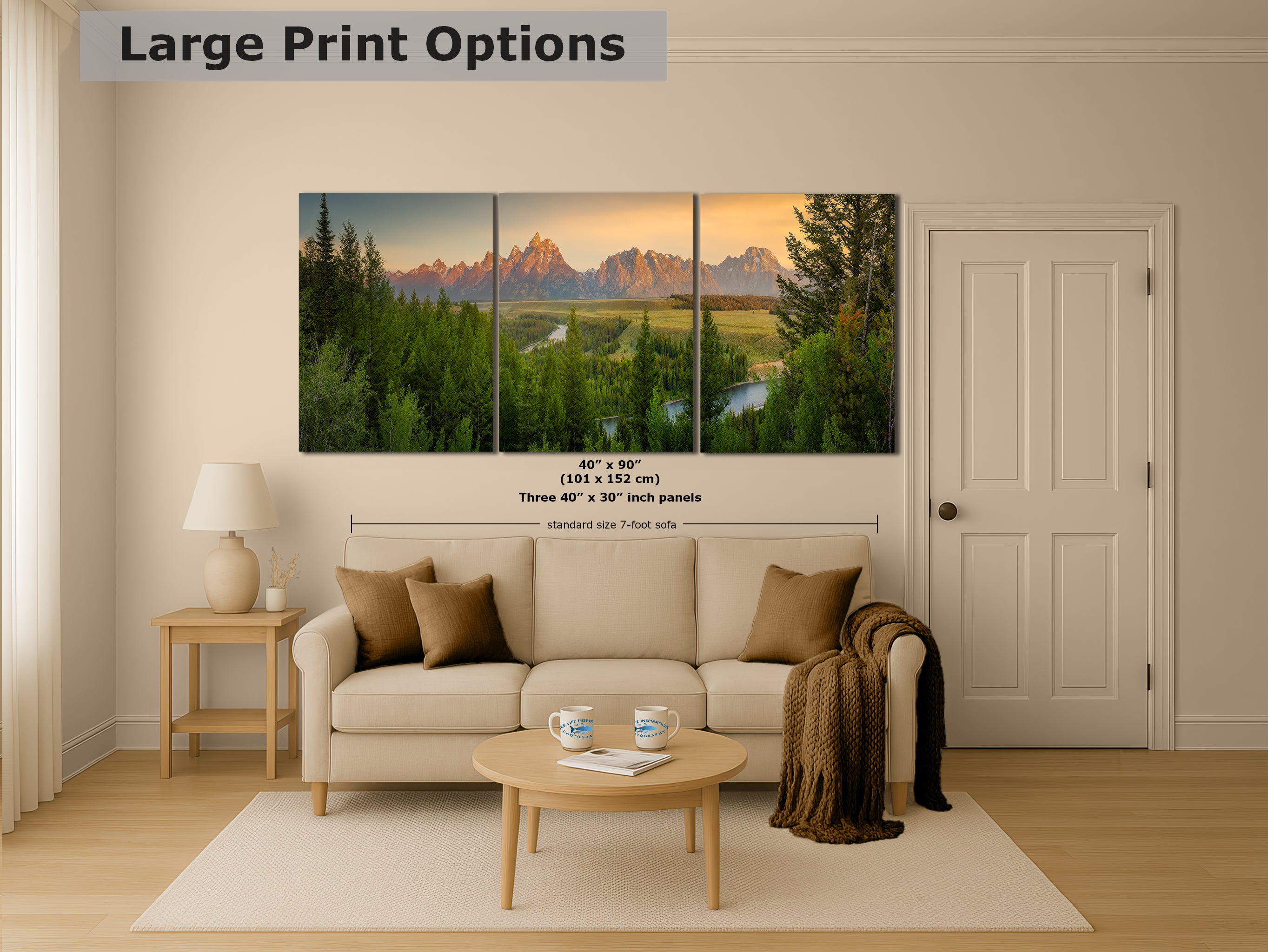 Grand Teton National Park Wyoming Mountain Picture Panorama Nature Photo, Rustic Wall Art, Jackson Hole Scenery, Bohemian Decor
