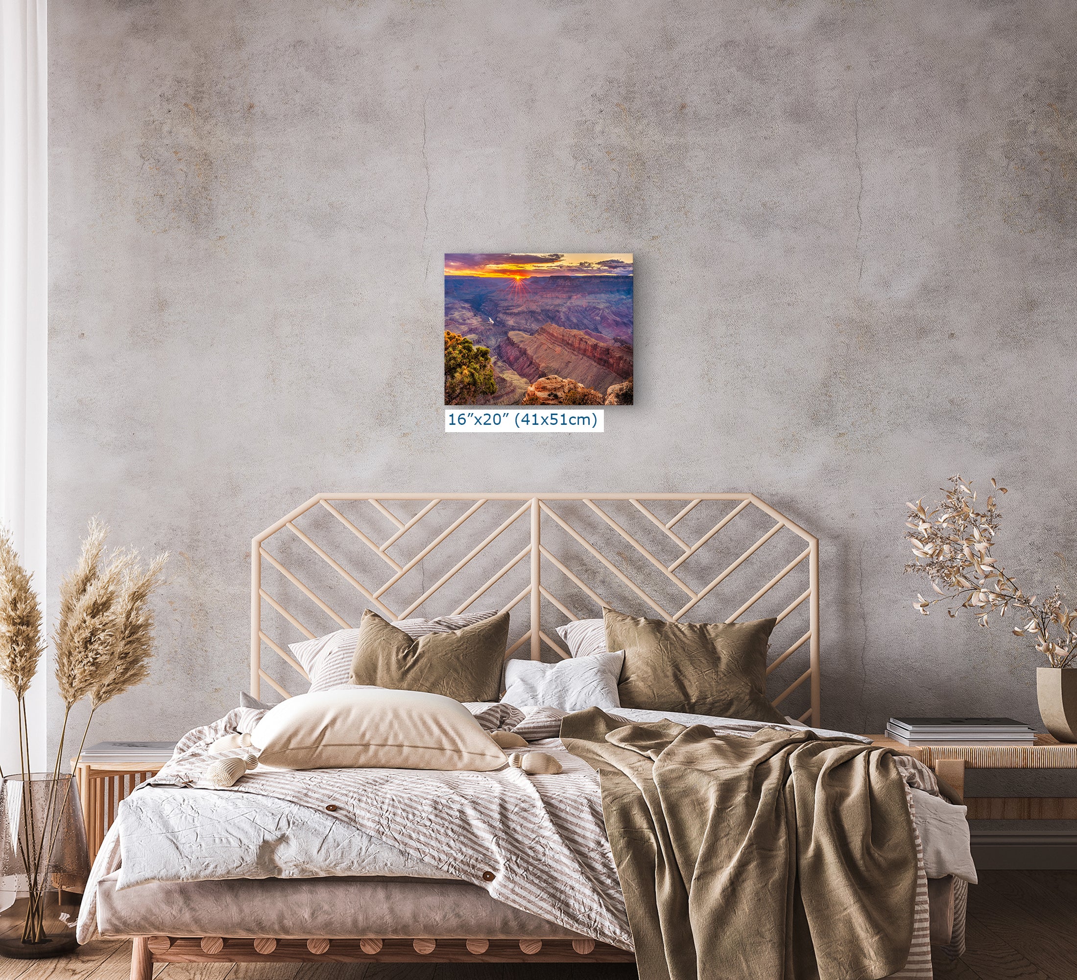 Grand Canyon National Park, Arizona Desert Picture Nature Photo, Bohemian Style Relaxation Artwork for Meditation, Office & House Decor