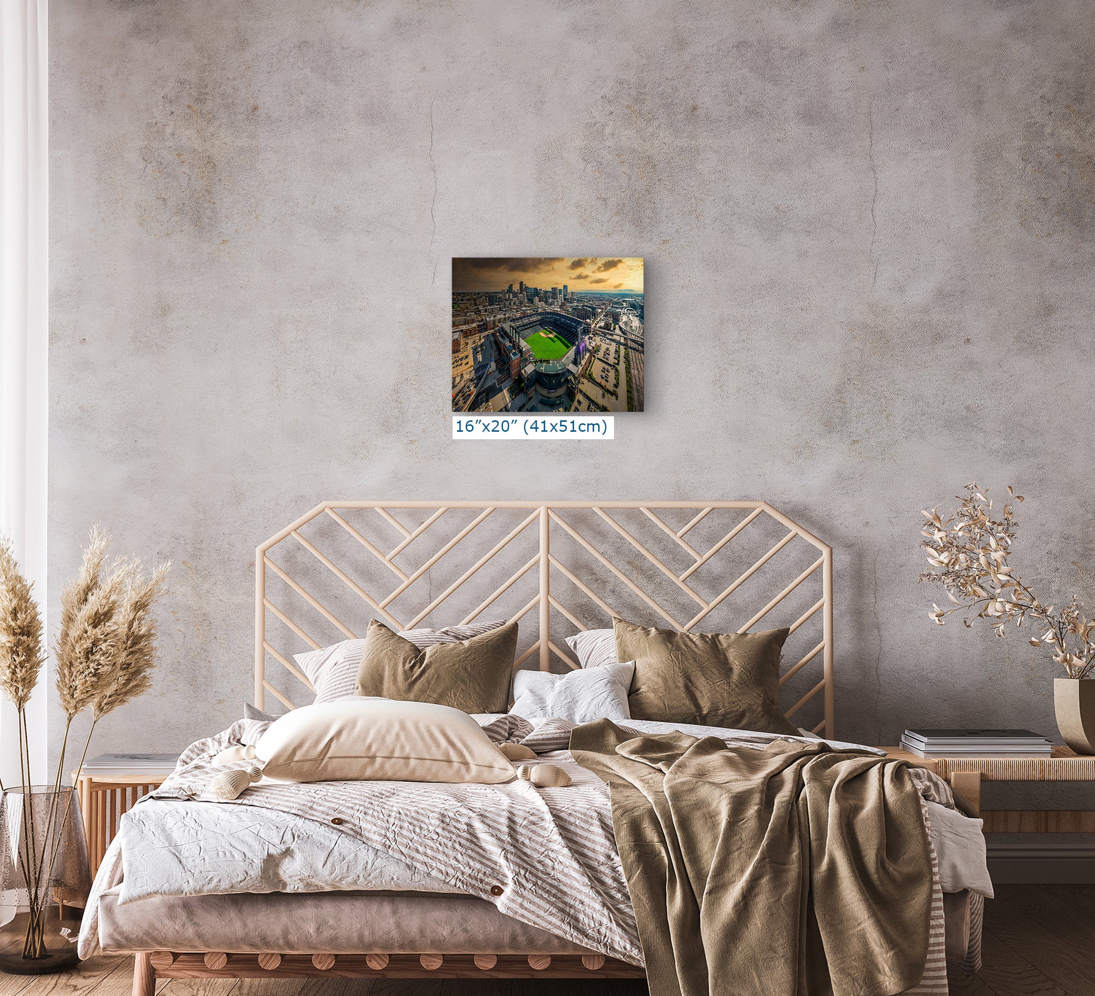 Colorado Rockies Baseball Stadium, Coors Field Denver Colorado Skyline Print for Man Cave Decor & Sports Fans