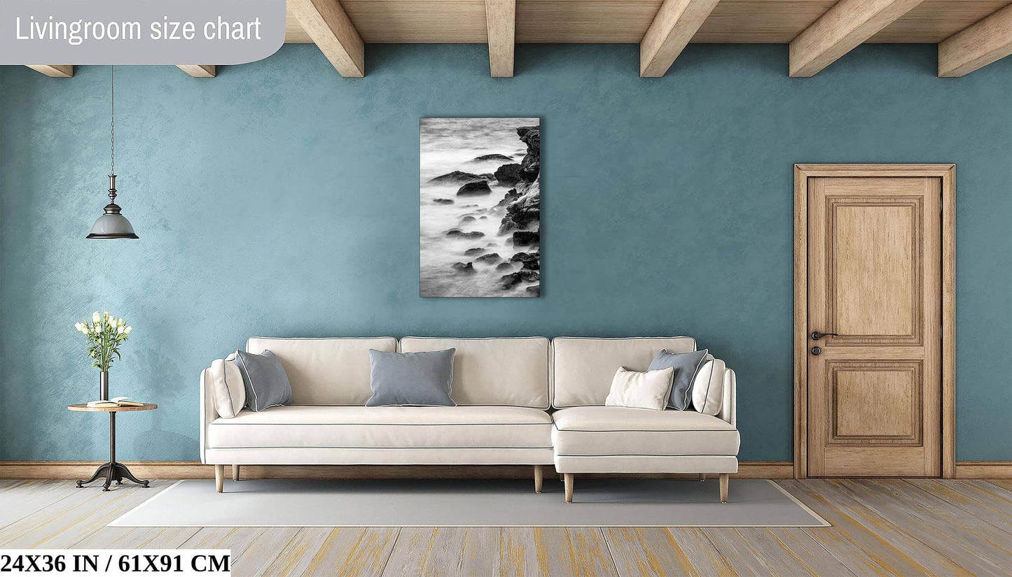 Point Lobos Carmel California Coastline Abstract Ocean Picture, Relaxation Artwork Nature Photo for Meditation, Office, Dorm, House Decor