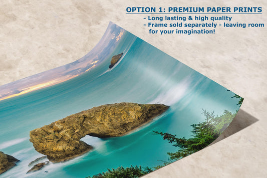 Sea Arch Oregon Coast Ocean Picture, Pacific Northwest Nature Photo Relaxation Artwork for Meditation, Apartment, Office & House Décor