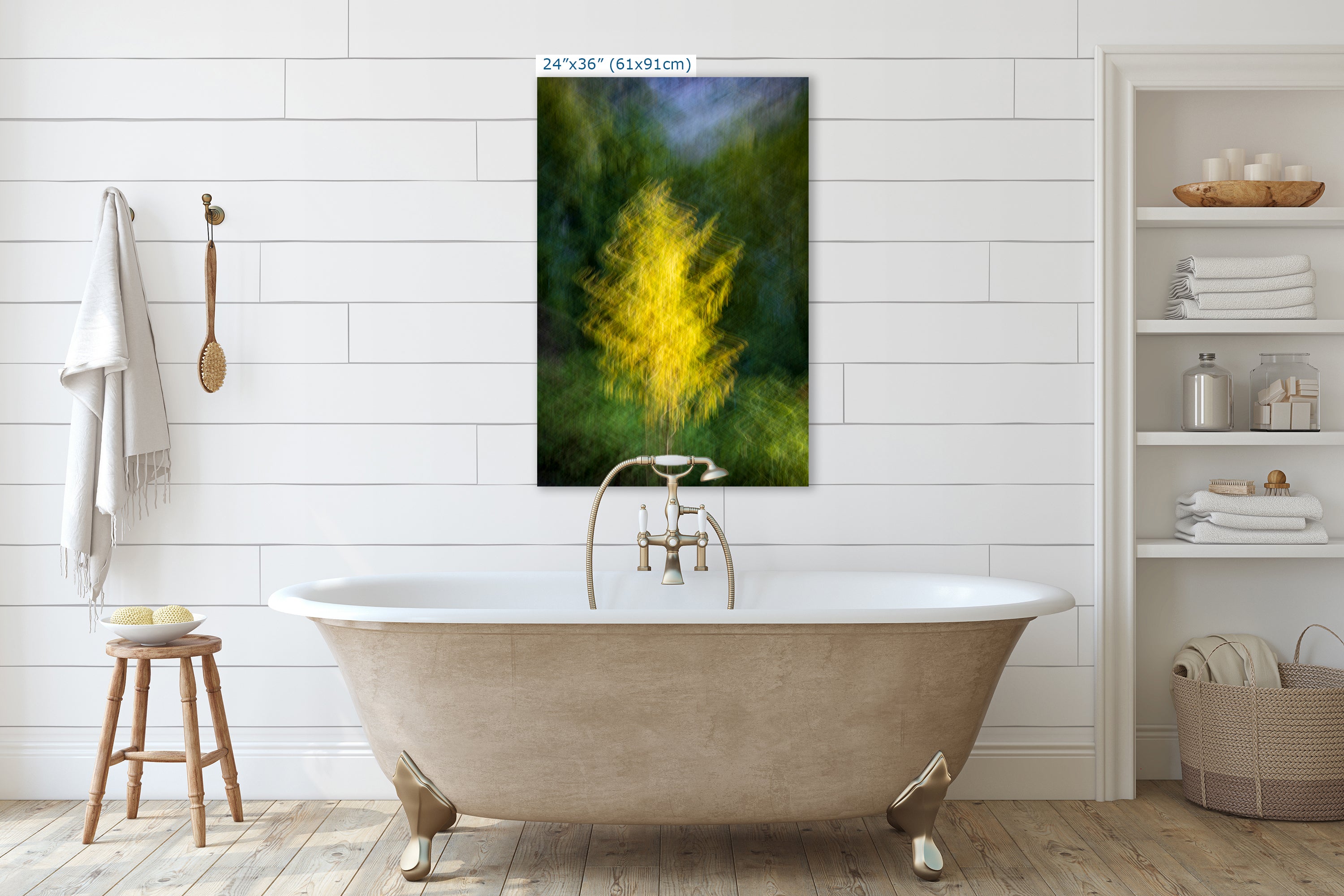 Impressionist Art Forest Picture Abstract Nature Photo, Relaxation Artwork, Forest Bathing Wall Decor, Meditation, Bohemian Style Canvas Print