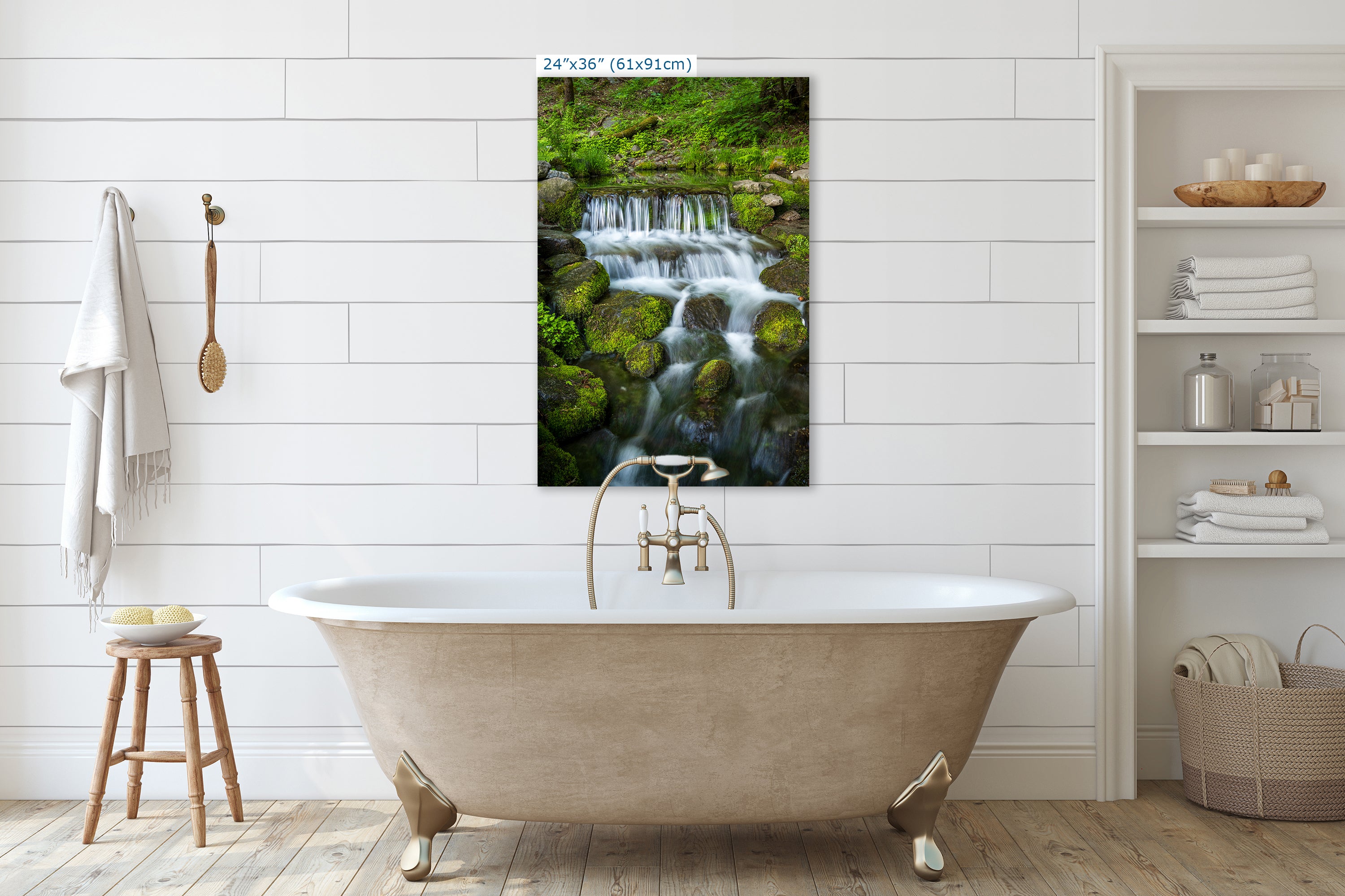 Yosemite National Park Waterfall Picture Nature Photo Relaxation Artwork for Meditation, Office, Apartment, and House Decor