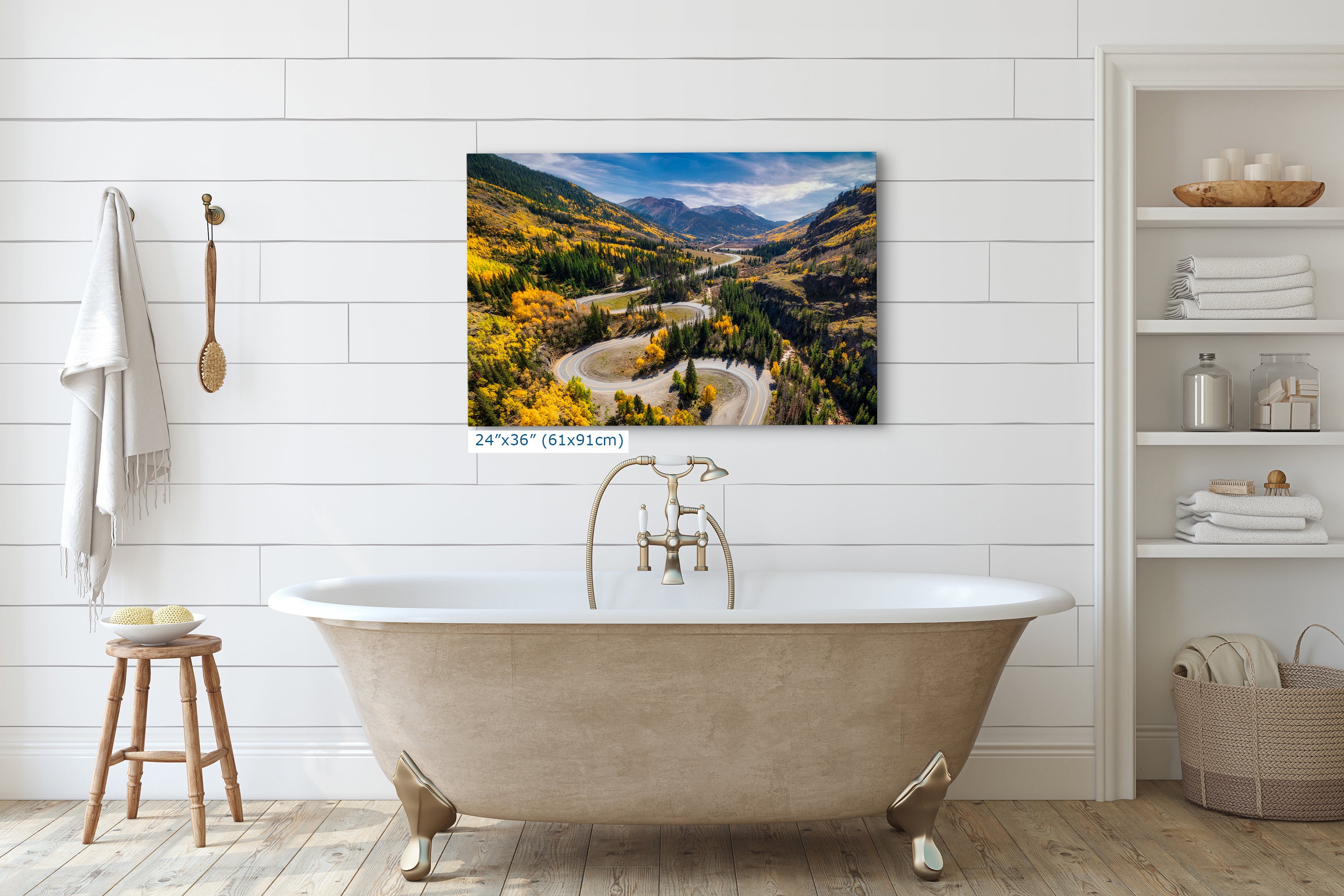 Colorado San Juan Mountain Picture, Fall Colors Aspen Trees Forest, Million Dollar Highway Nature Photo for Relaxation Artwork, Meditation and House Decor