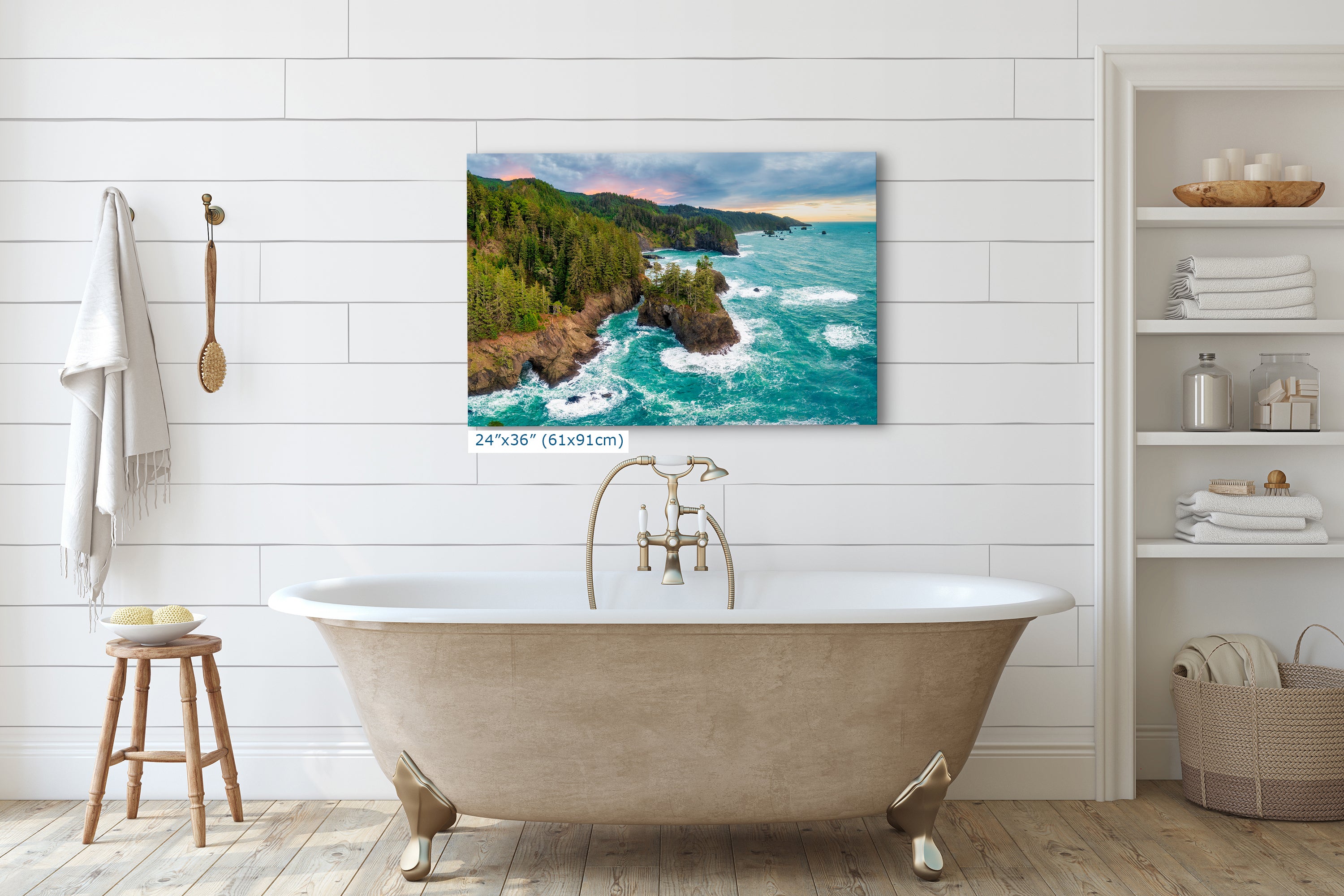 Oregon Coast Ocean Picture, Pacific Northwest Rocky Coastline Nature Photo