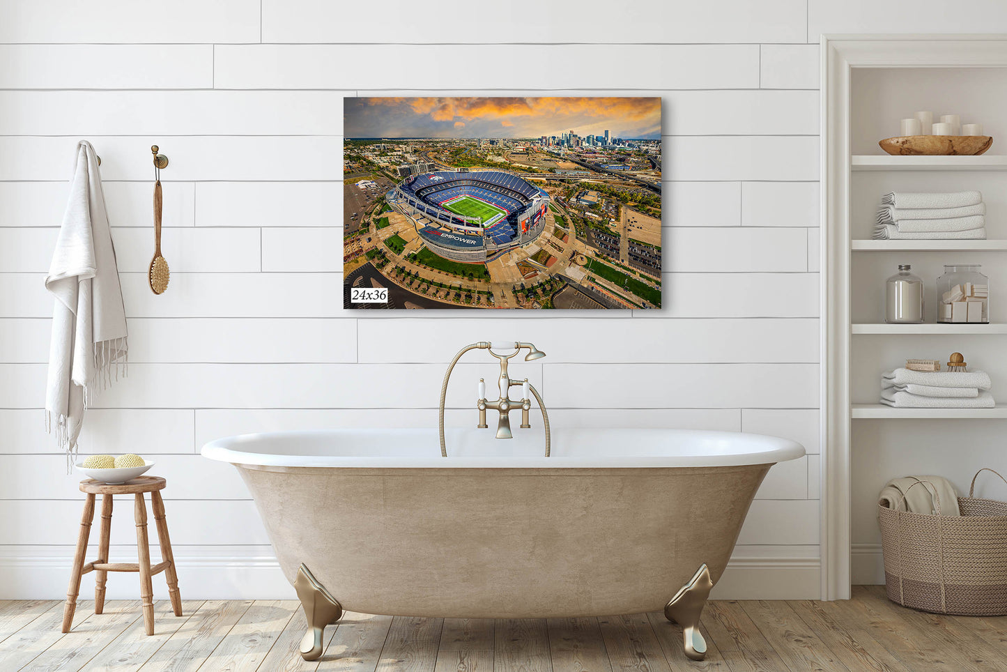 Denver Broncos Football Stadium | Mile High Stadium Denver Colorado Skyline Print | Sports Decor, Man Cave Art