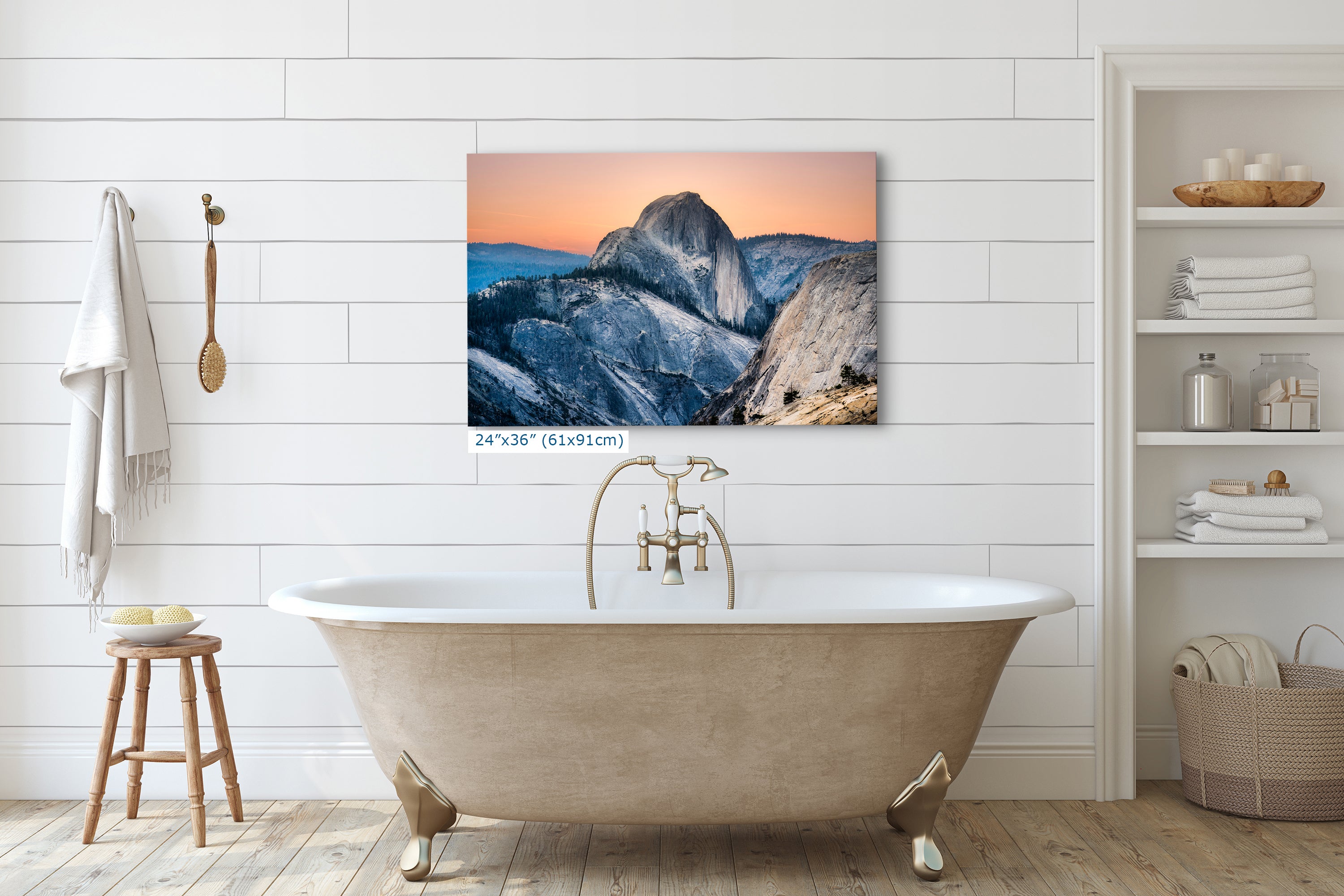 Glacier Point Yosemite National Park Mountain Picture, Half Dome Nature Photo Canvas Relaxation Artwork