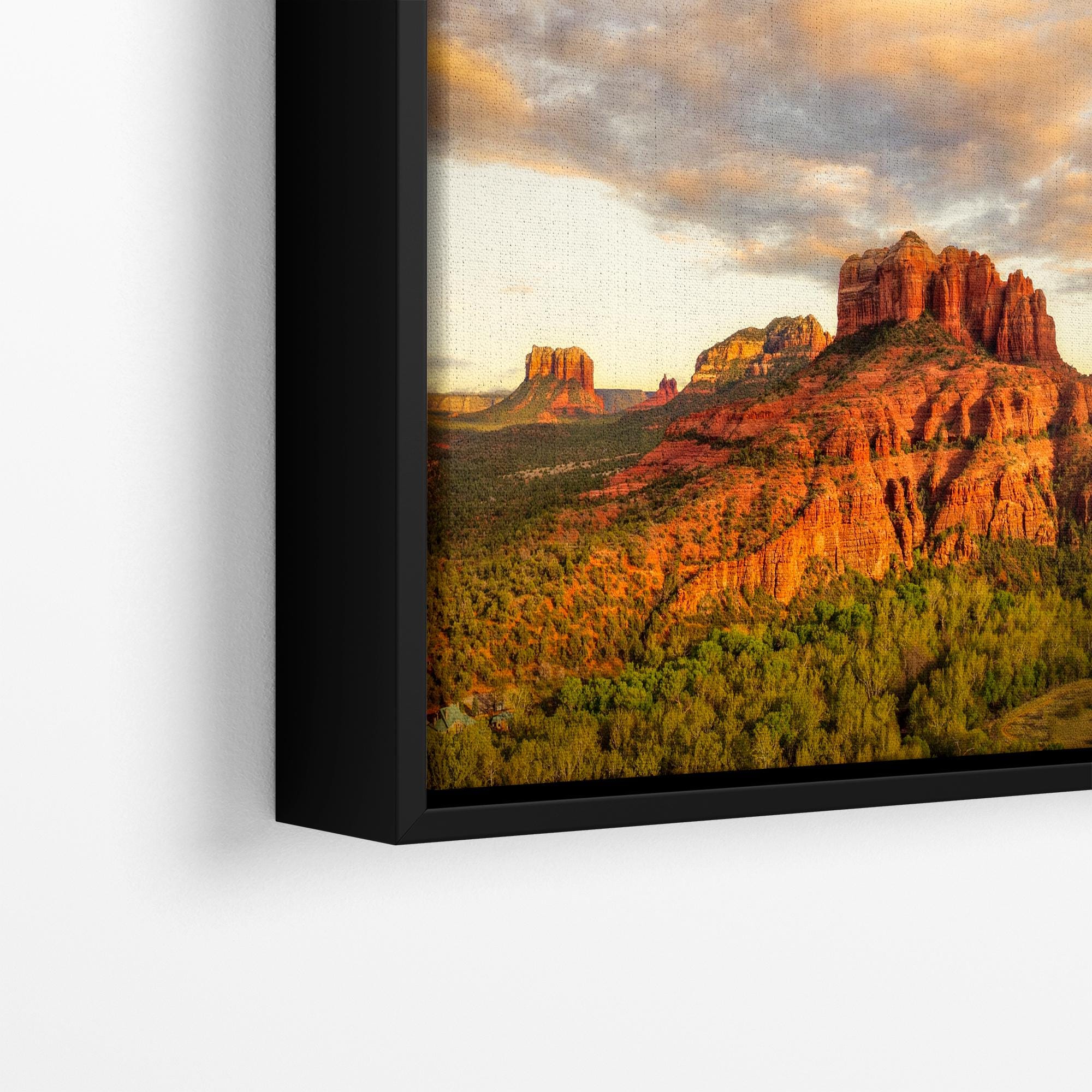 Sedona Arizona Desert Picture Nature Photo of Cathedral Rock, Bohemian Relaxation Artwork for Meditation