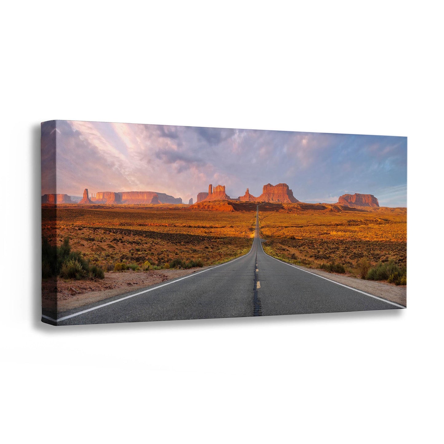 Monument Valley Arizona Desert Picture Nature Photo, Forrest Gump View Bohemian Style Relaxation Artwork for Meditation, Apartment, Office & House Décor