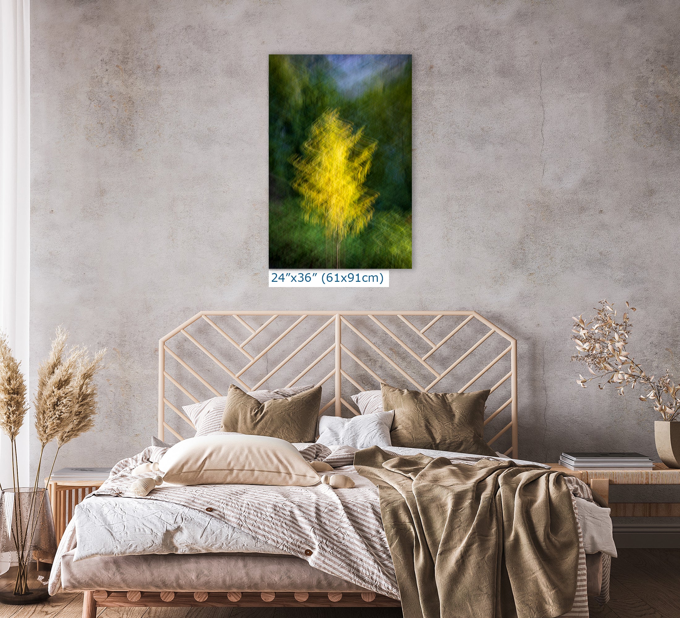 Impressionist Art Forest Picture Abstract Nature Photo, Relaxation Artwork, Forest Bathing Wall Decor, Meditation, Bohemian Style Canvas Print
