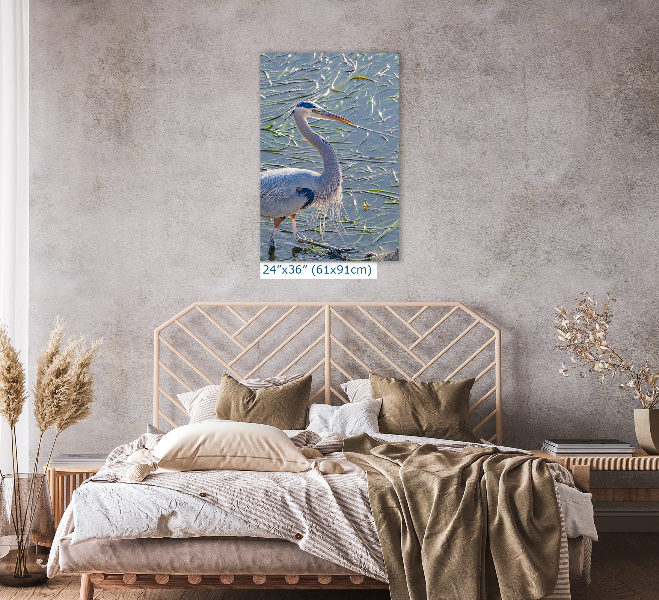 Great Blue Heron Art Wildlife Photography, Nature Wall Decor for Bird Lovers, Ocean Conservation, Relaxing Office or Room Artwork