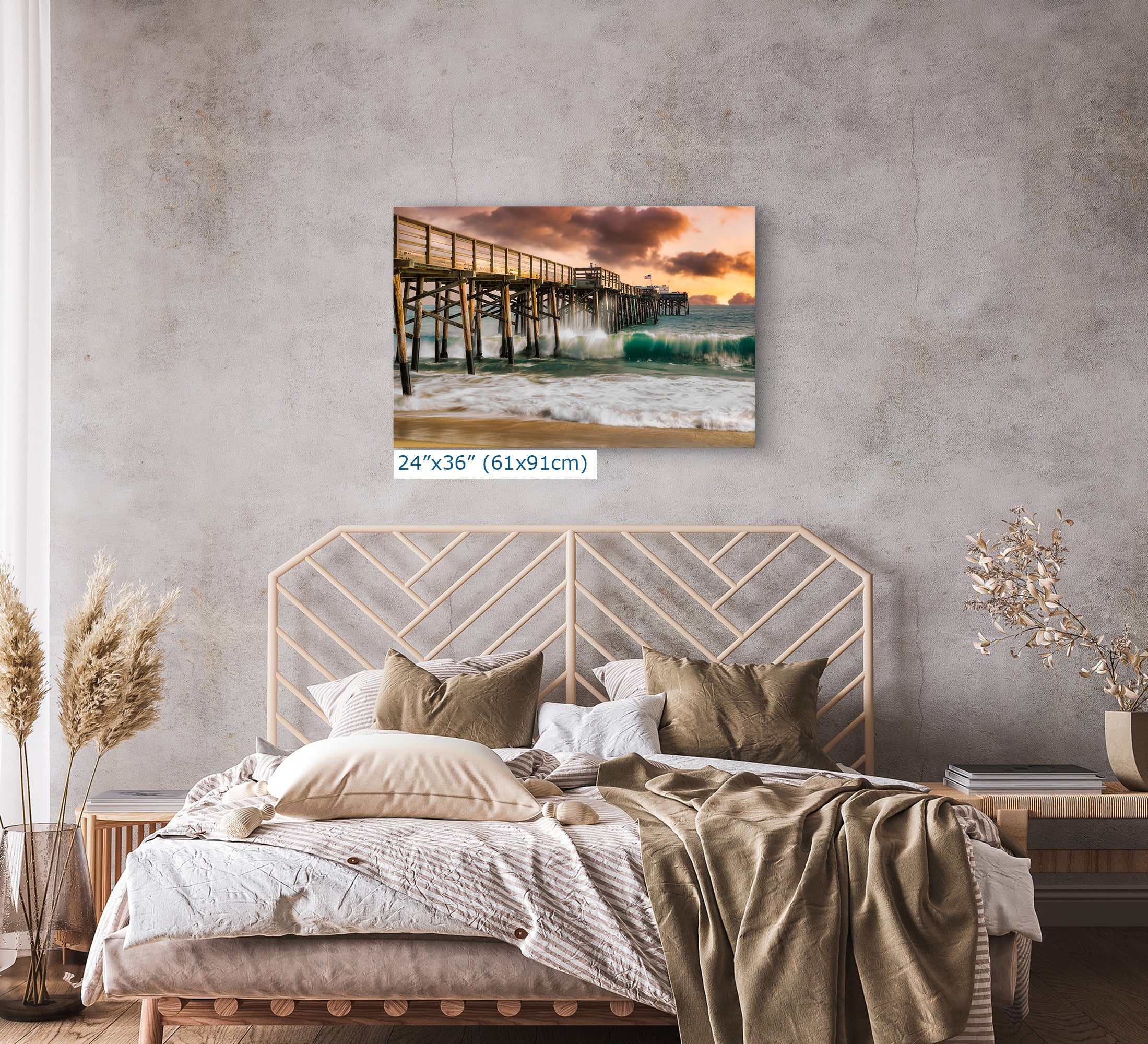 Southern California Coastline Ocean Picture Nature Photo, Relaxation Artwork, Newport Beach Pier Wall Art, Coastal Sunset Decor