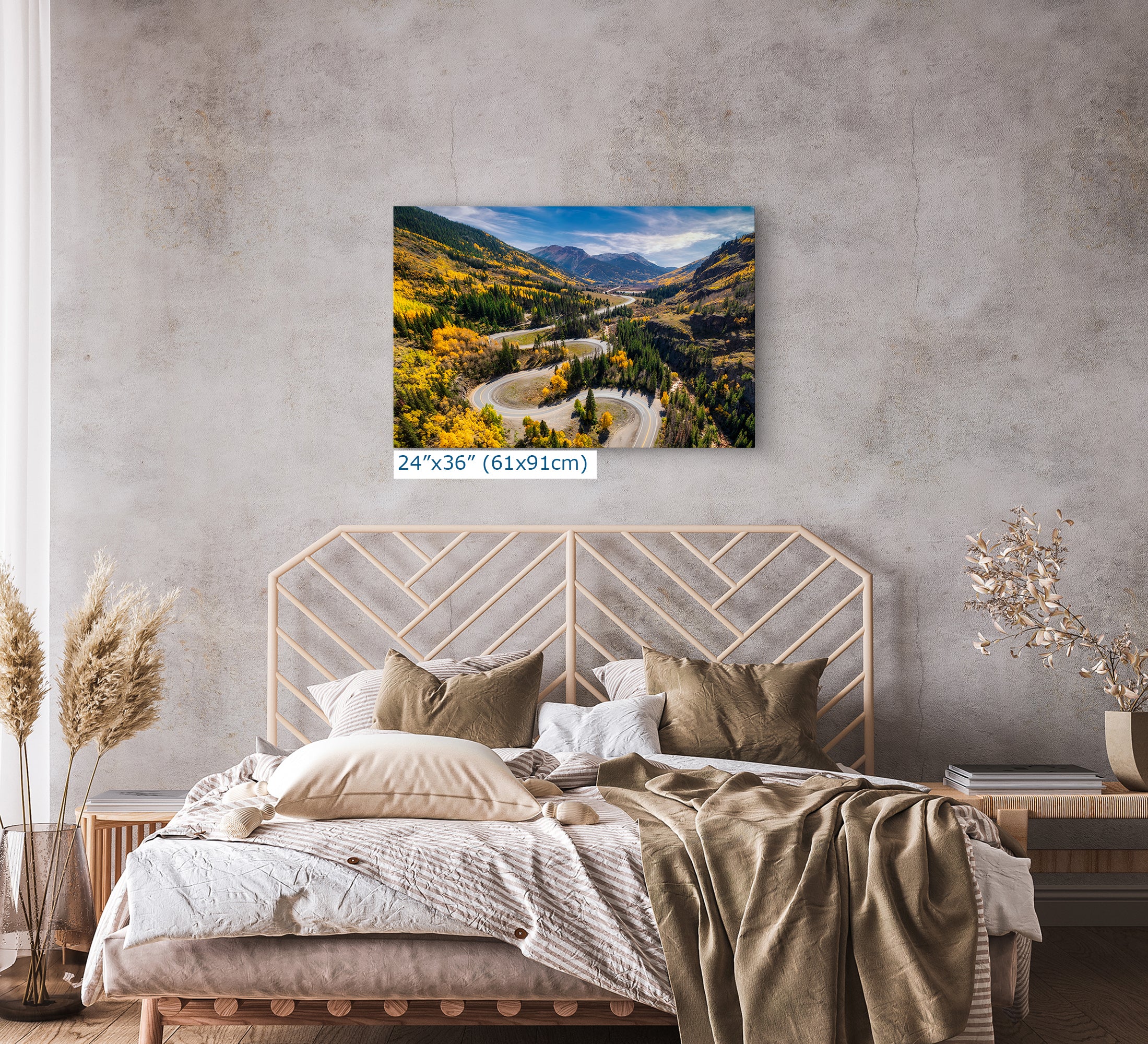 Colorado San Juan Mountain Picture, Fall Colors Aspen Trees Forest, Million Dollar Highway Nature Photo for Relaxation Artwork, Meditation and House Decor