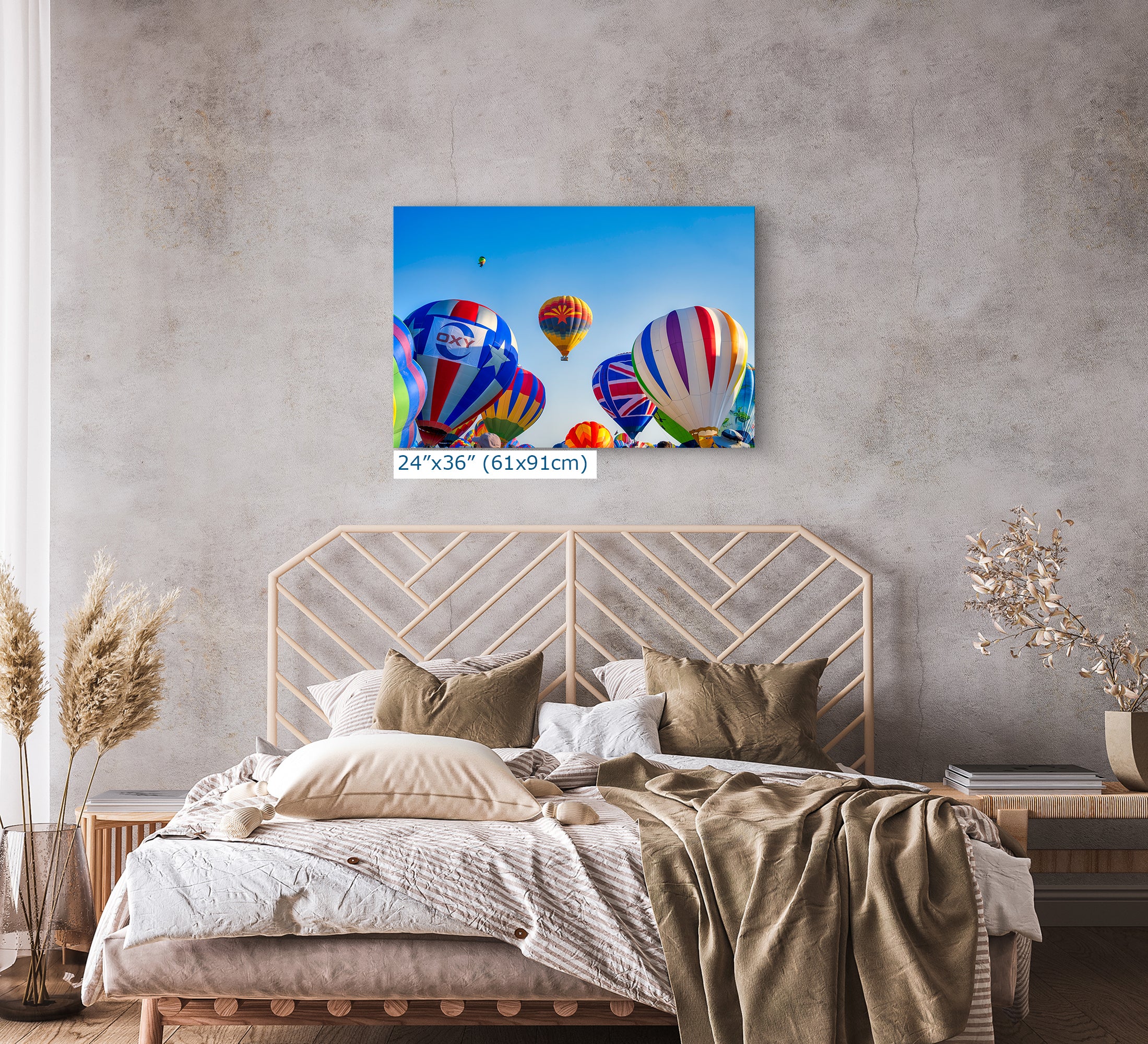 Hot Air Balloon Festival Mass Ascension Arizona Flag, Albuquerque New Mexico Balloon Fiesta Wall Art | Office, Cubicle & House Decor