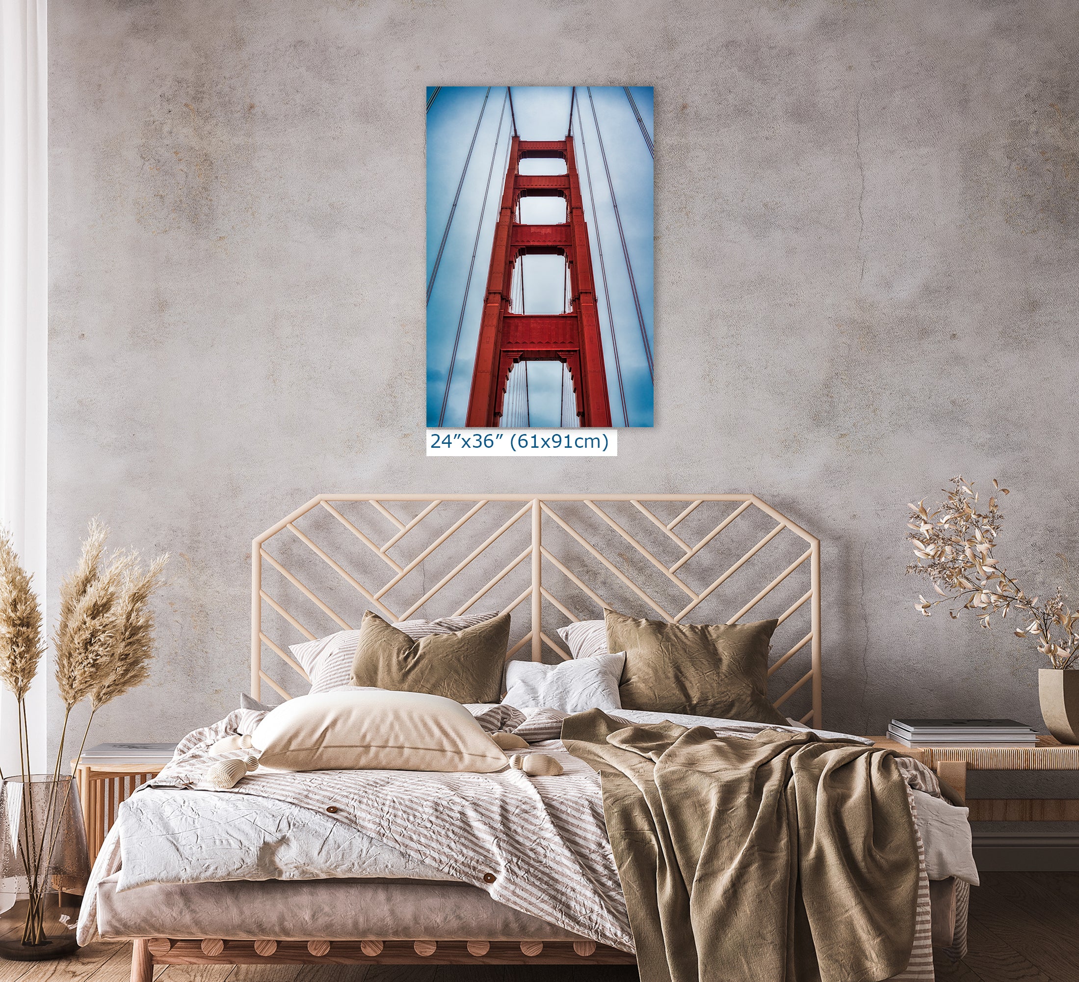 San Francisco Golden Gate Bridge Picture | Towering Canvas Wall Art | California Coastline Photography | Office, Dorm, or Home Decor