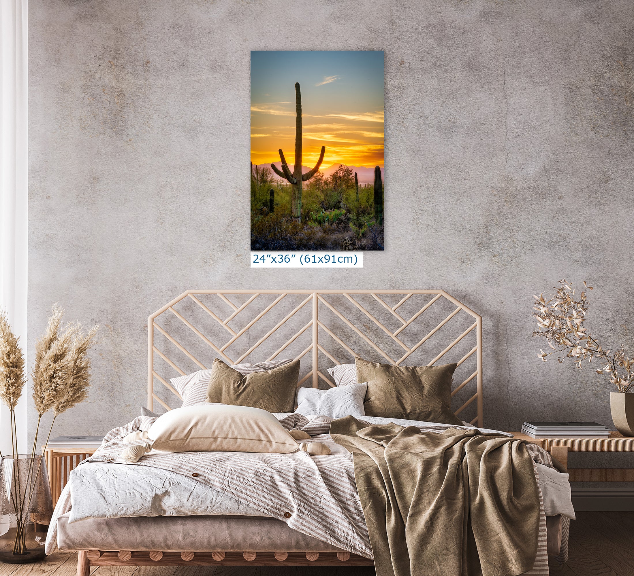Saguaro National Park Arizona Desert Picture Nature Photo, Bohemian Style Relaxation Artwork, Southwestern Sonoran Desert House Decor