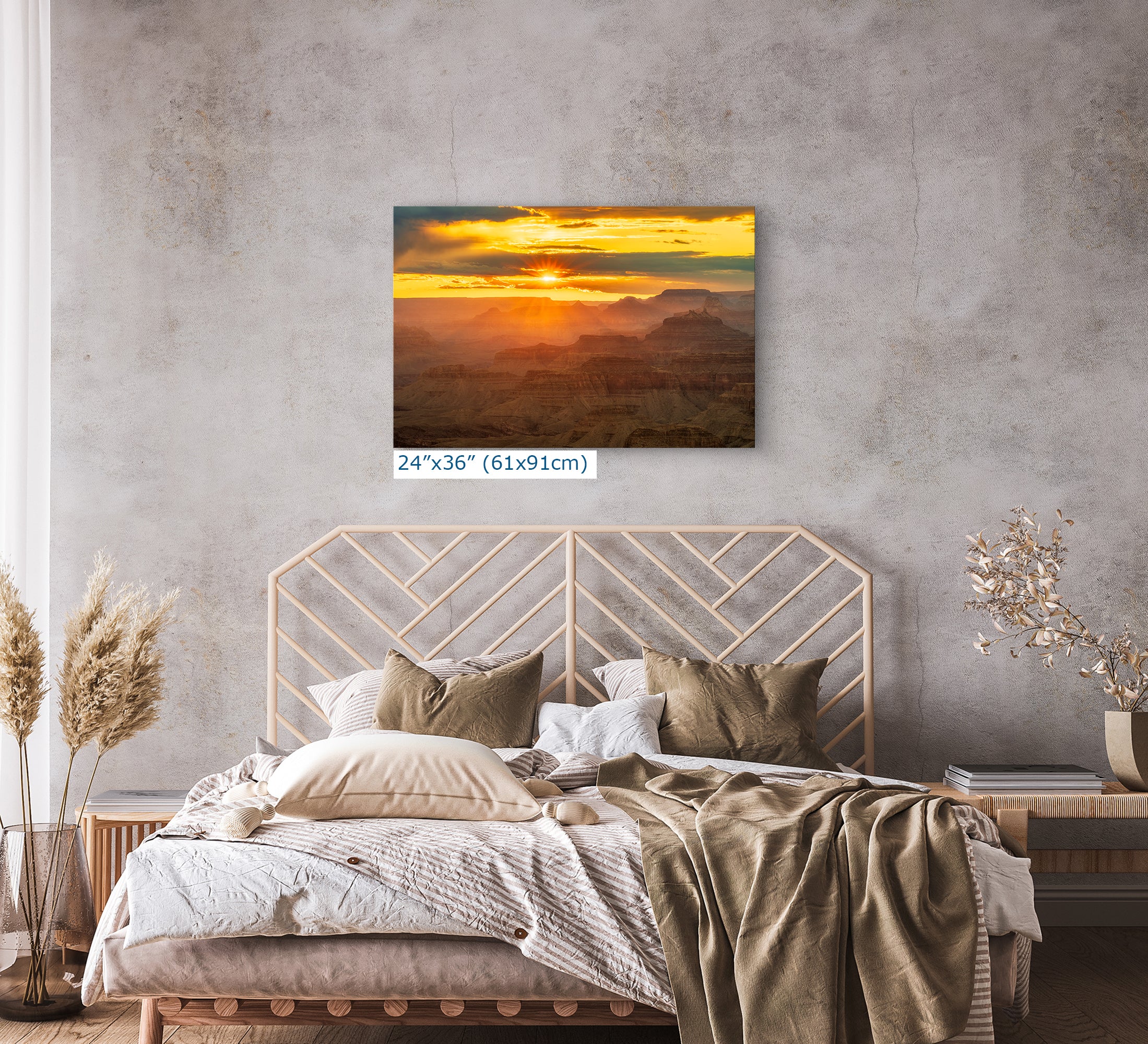 Grand Canyon National Park Sunset, Arizona Desert Picture Nature Photo, Bohemian Style Relaxation Artwork for Meditation, Apartment, Office & House Decor