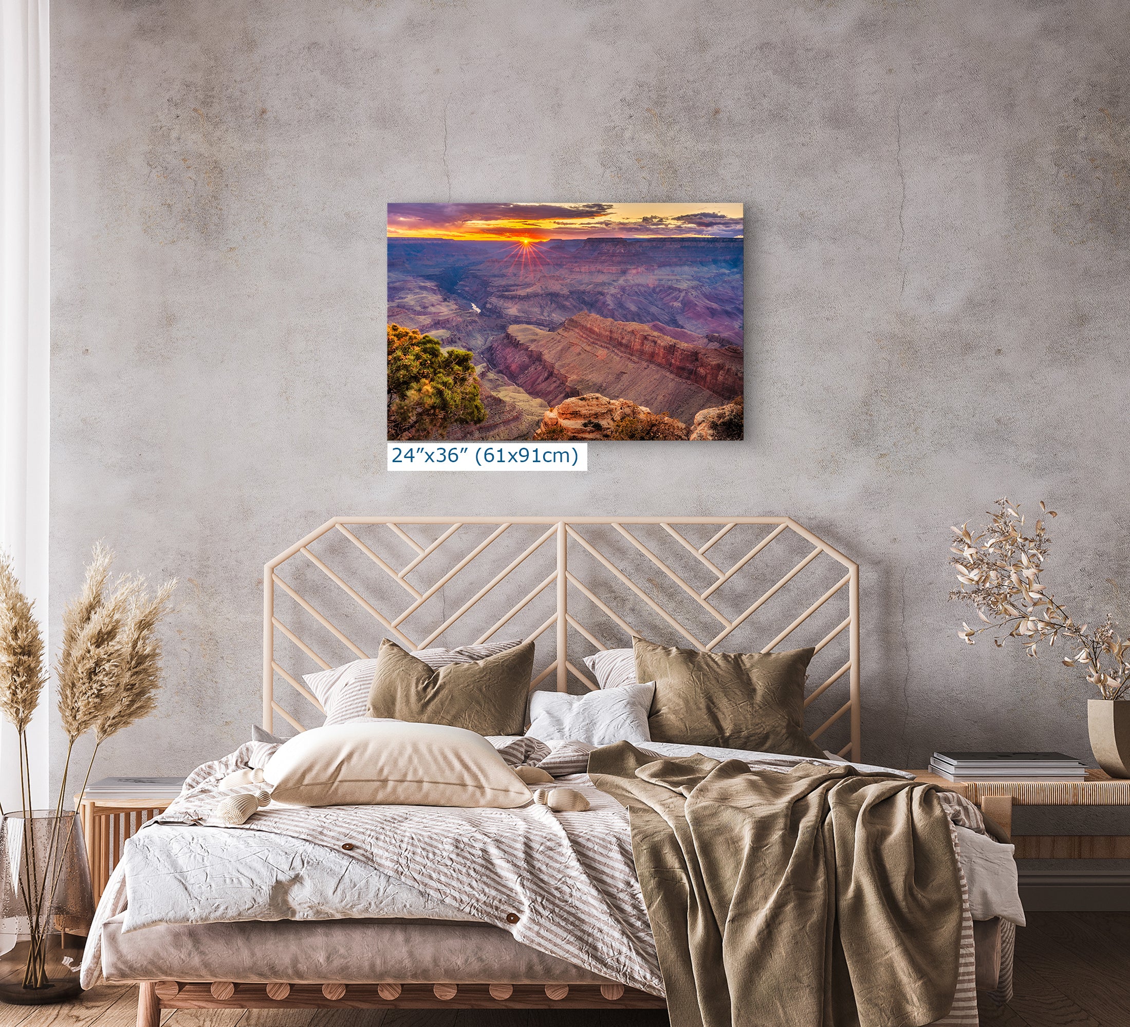 Grand Canyon National Park, Arizona Desert Picture Nature Photo, Bohemian Style Relaxation Artwork for Meditation, Office & House Decor