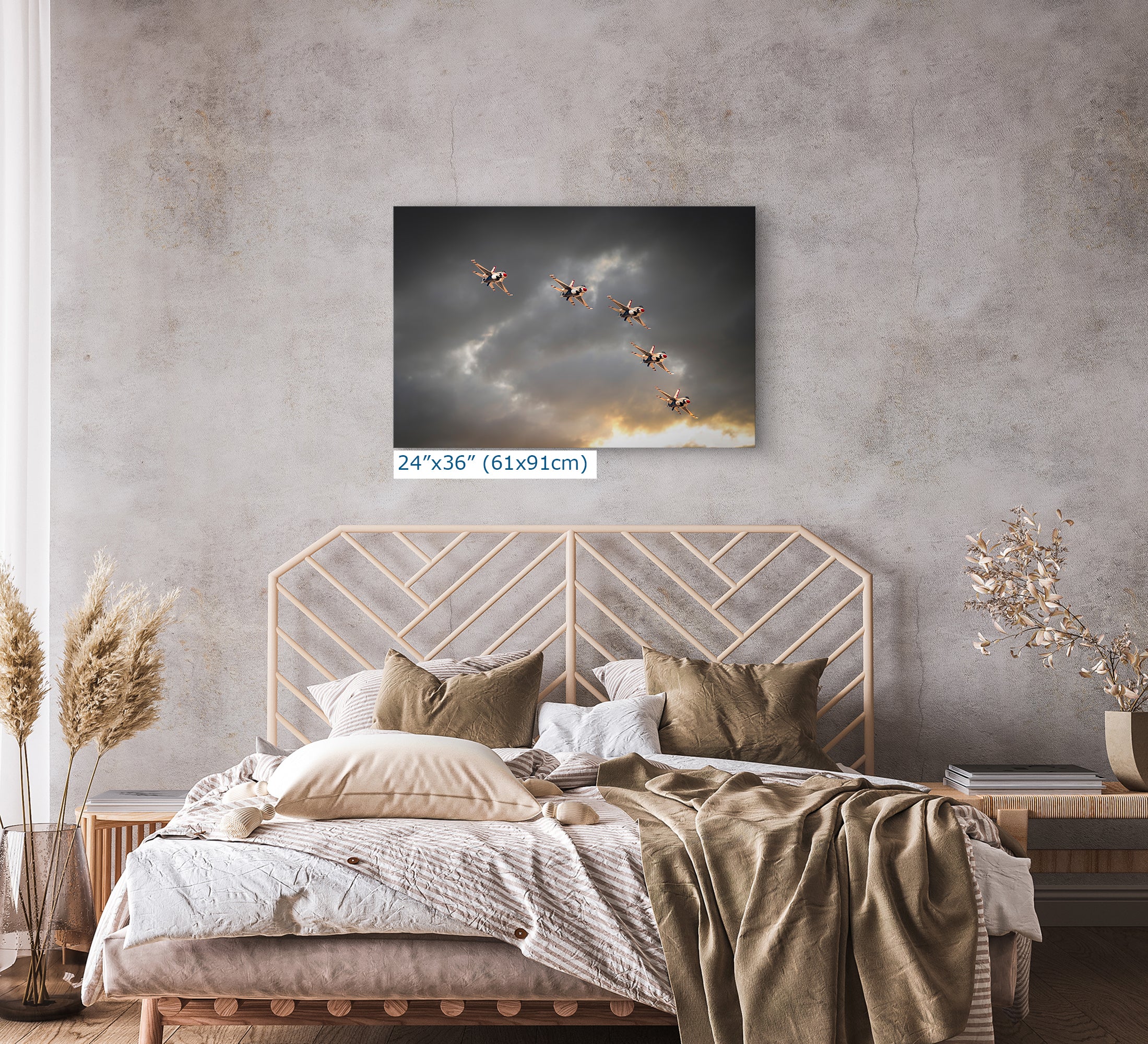 US Airforce Thunderbirds F-16 Fighting Falcon Aviation Artwork | Military Aviation Decor for Home & Office Display