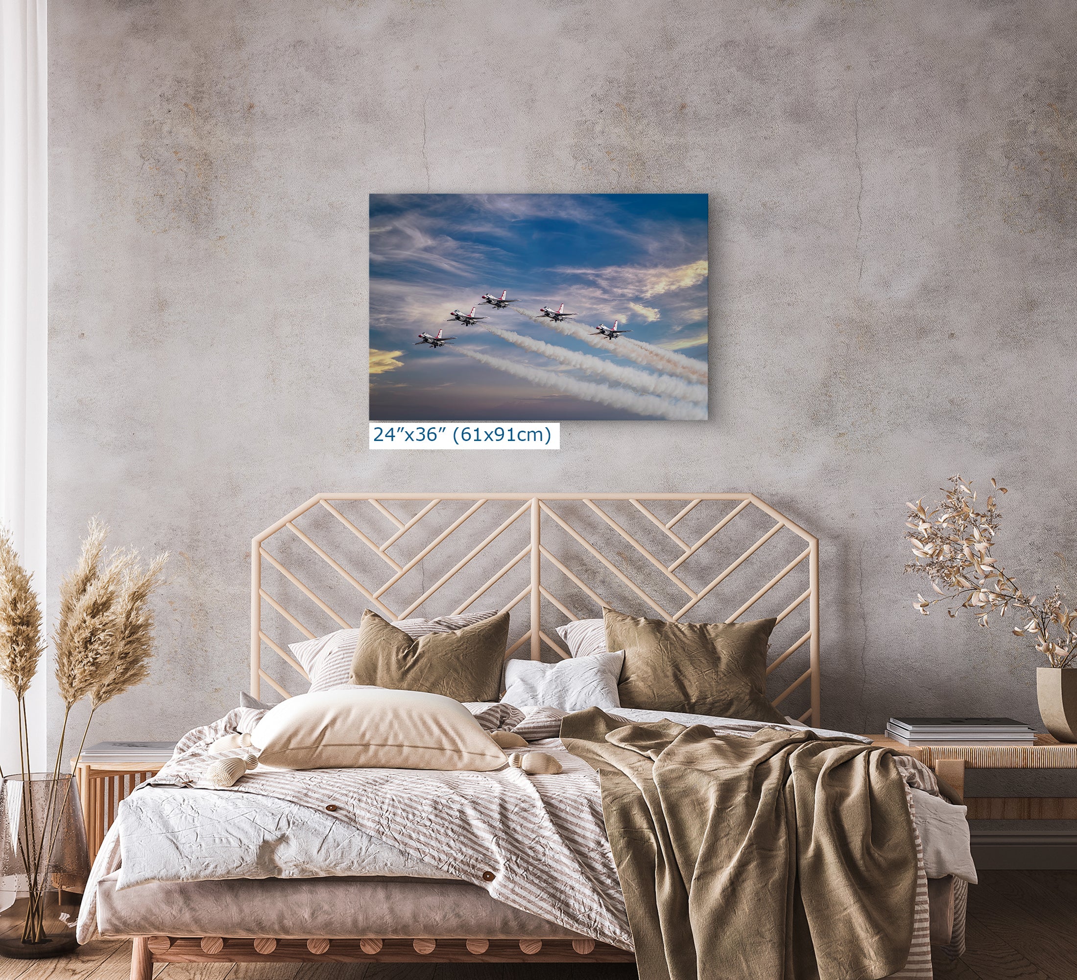 US Airforce Thunderbirds F-16 Fighting Falcon Aviation Artwork, Man Cave Decor & Garage Art | Military Jet Fighter Poster