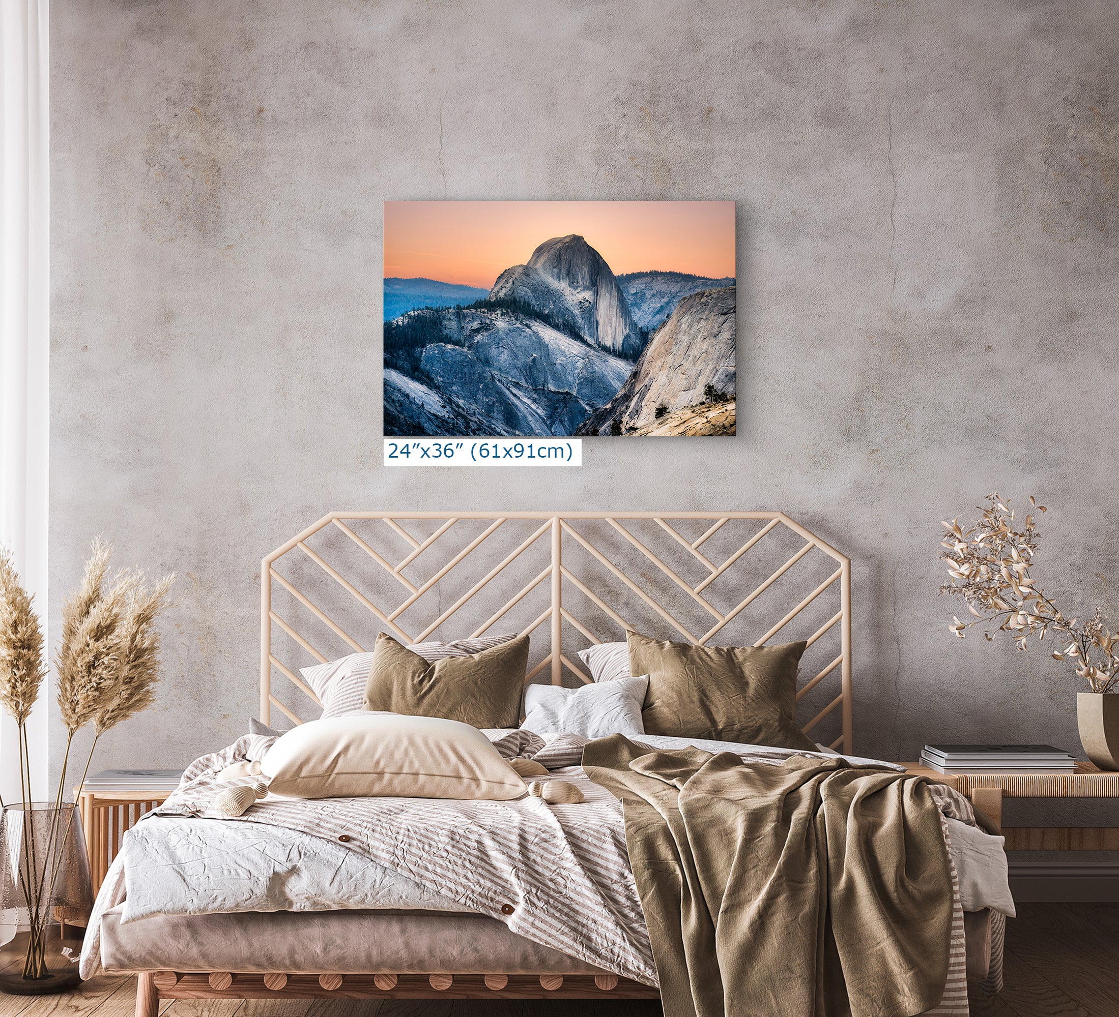 Glacier Point Yosemite National Park Mountain Picture, Half Dome Nature Photo Canvas Relaxation Artwork