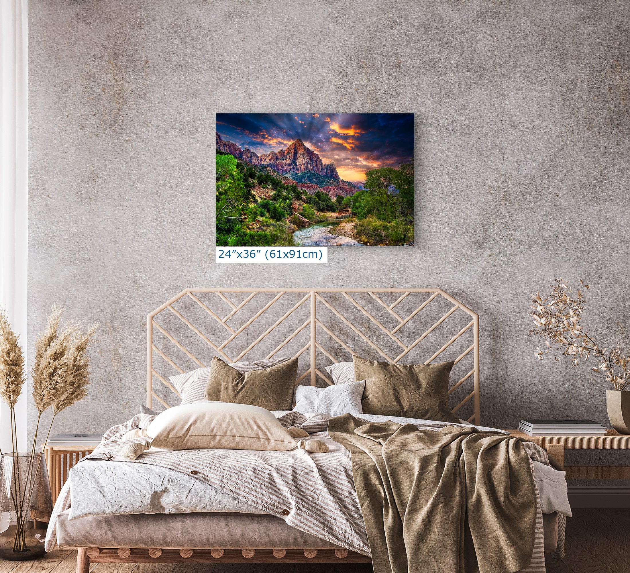 Zion National Park Art, Watchman Mountain Southwestern Desert Picture