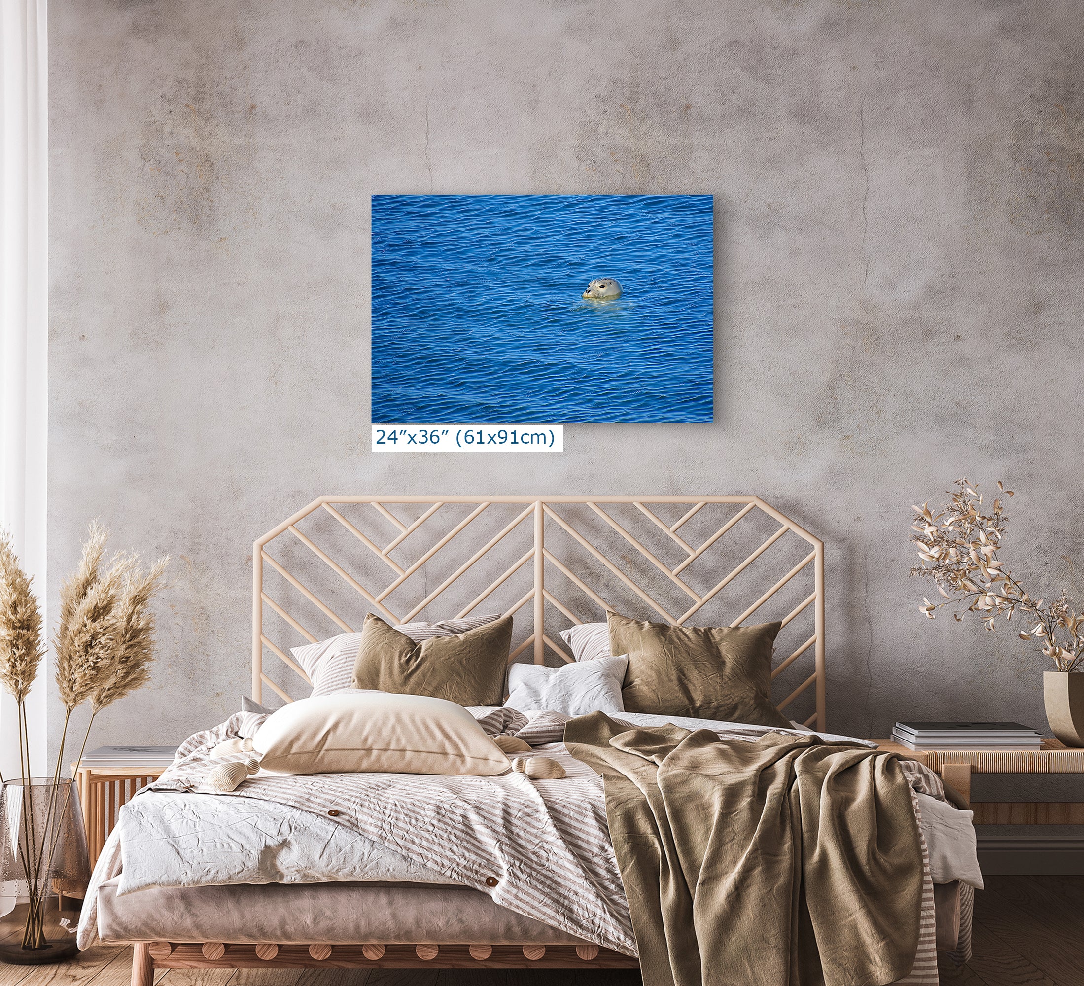 Seal Print Marine Mammal Wildlife Photography, Ocean Picture Relaxation Artwork Nature Photo