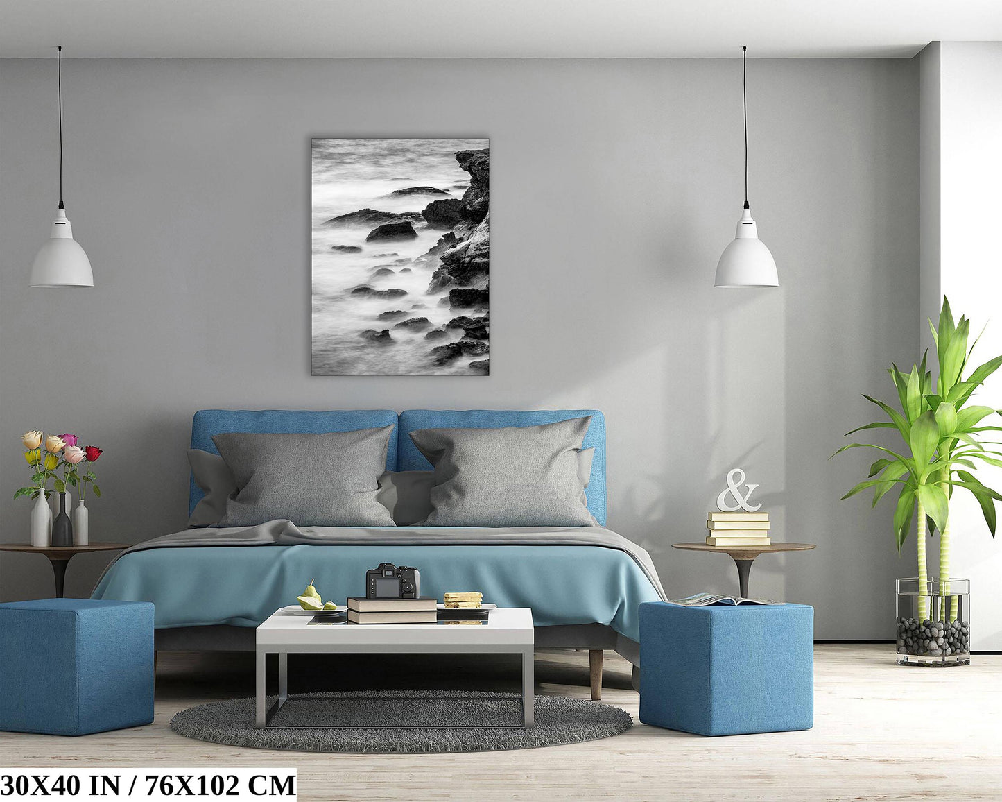 Point Lobos Carmel California Coastline Abstract Ocean Picture, Relaxation Artwork Nature Photo for Meditation, Office, Dorm, House Decor